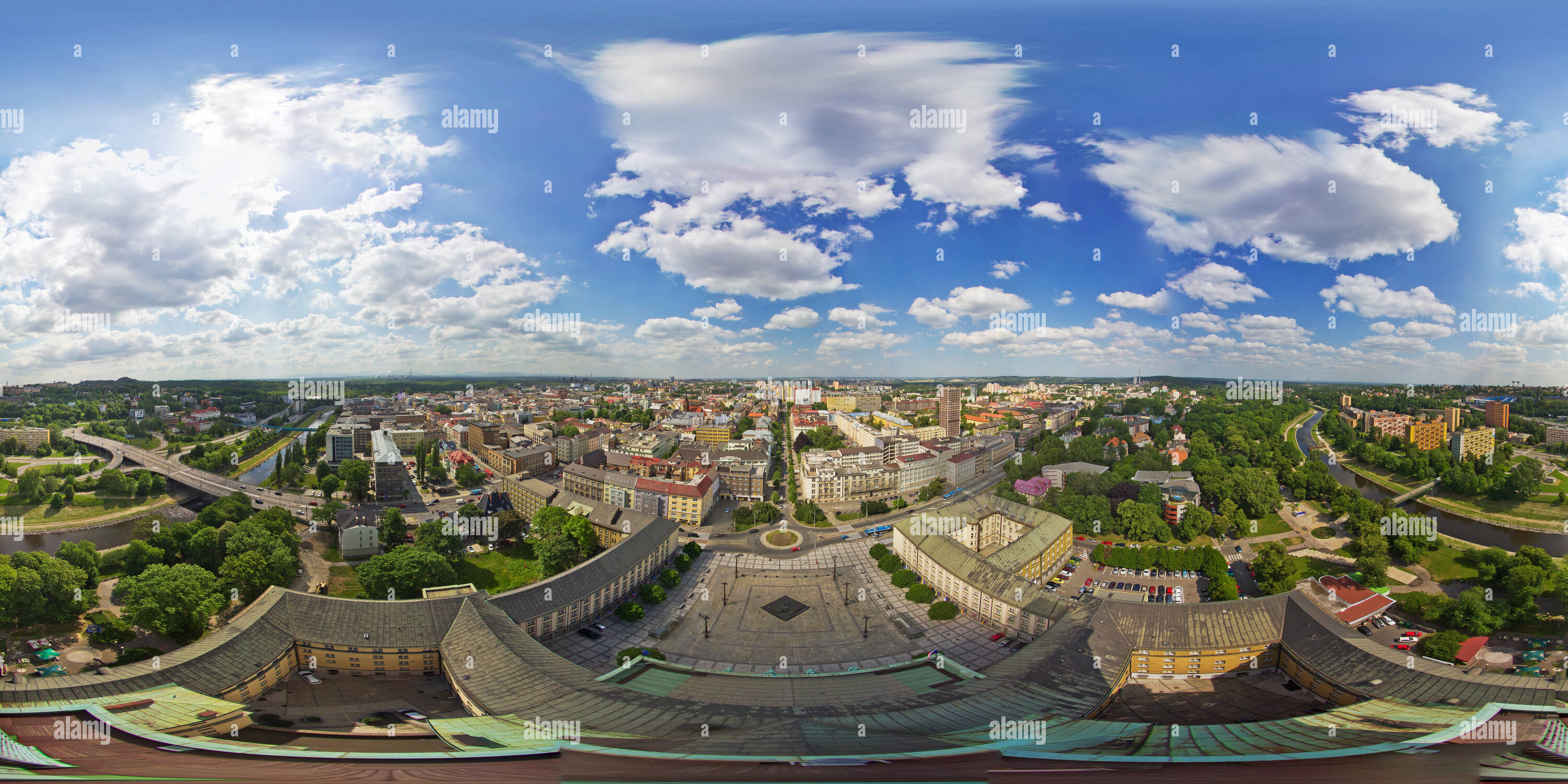 Vue panoramique à 360° de Ostrava z věže Nové radnice