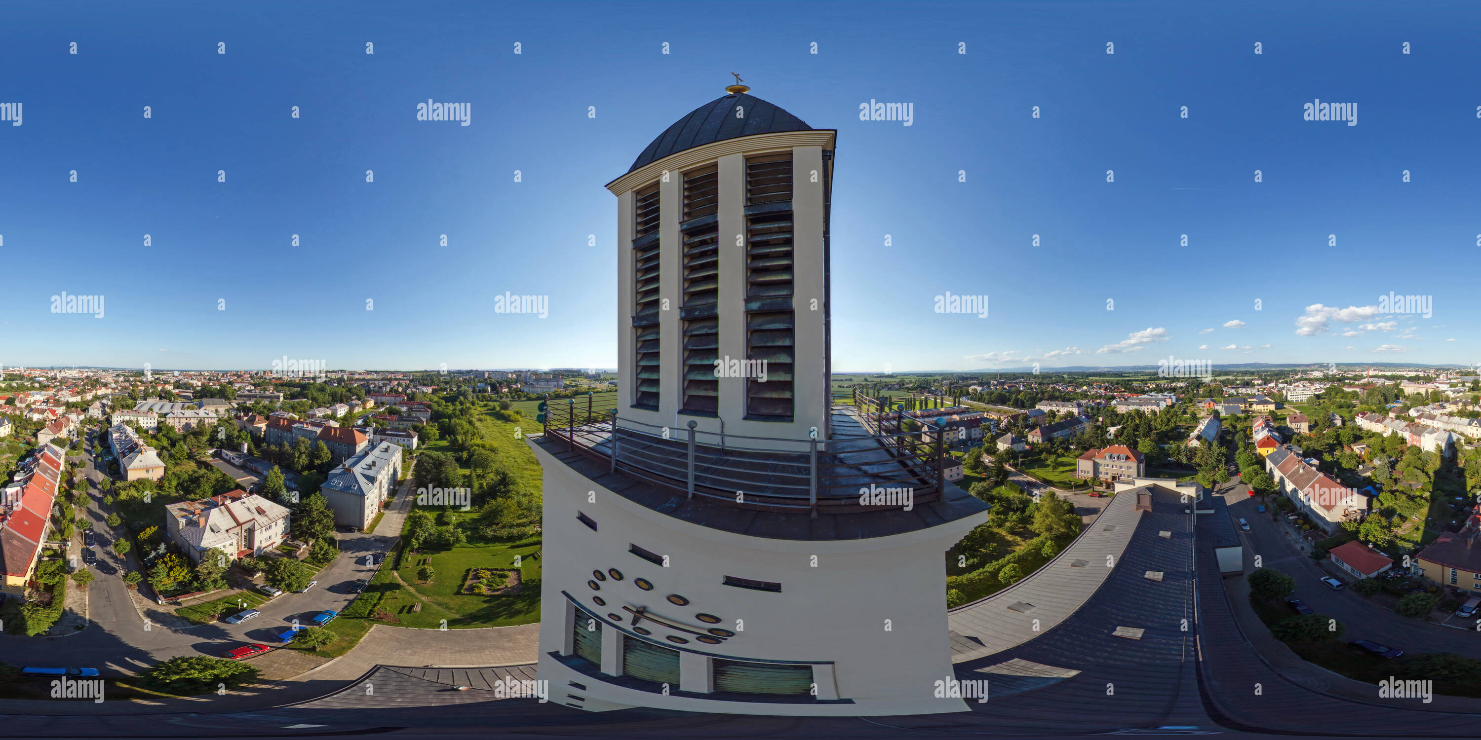 Vue panoramique à 360° de Z Pohled veze kostela sv. Cyrila une Metodeje Hejcine v Olomouci