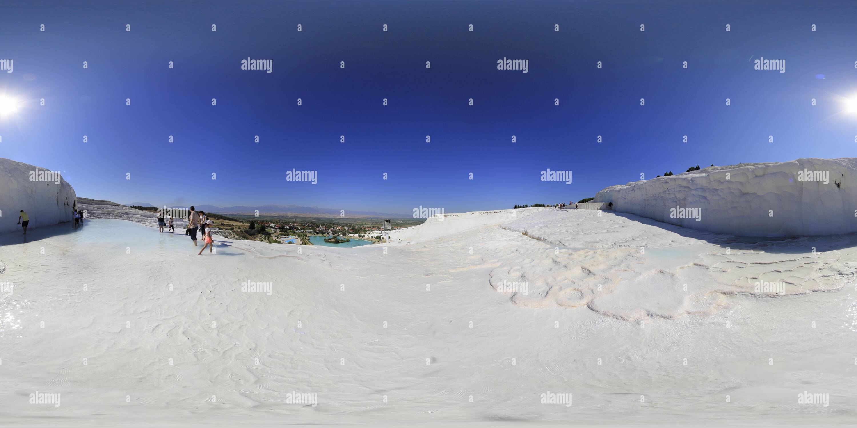 Vue panoramique à 360° de Travertenler-Denizli-Turquie Pamukkale (3)