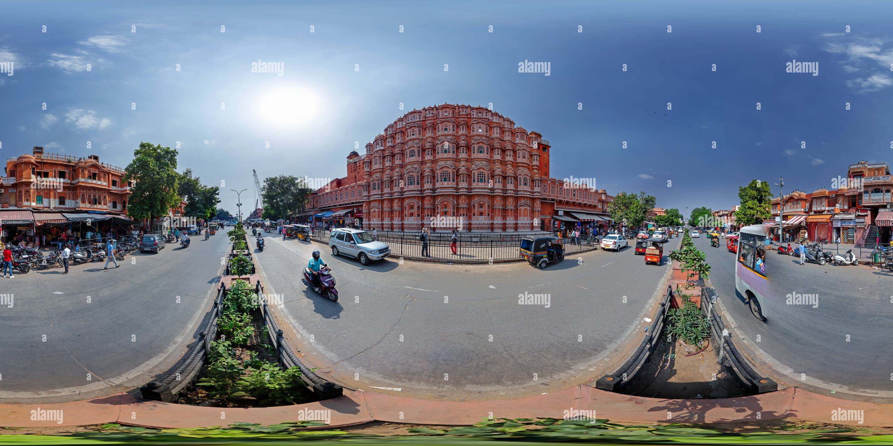 Vue à 360° de Façade avant de Hawa Mahal Palace - Jaipur - Alamy