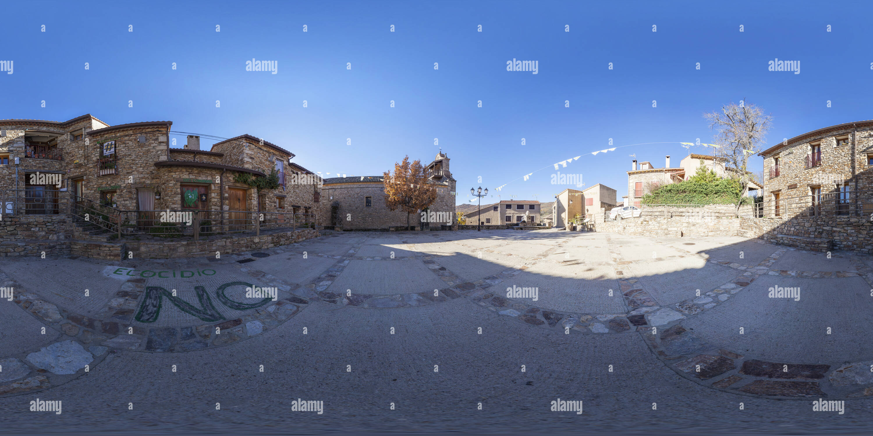 Vue panoramique à 360° de Horcajo de la sierra, madrid espagne.