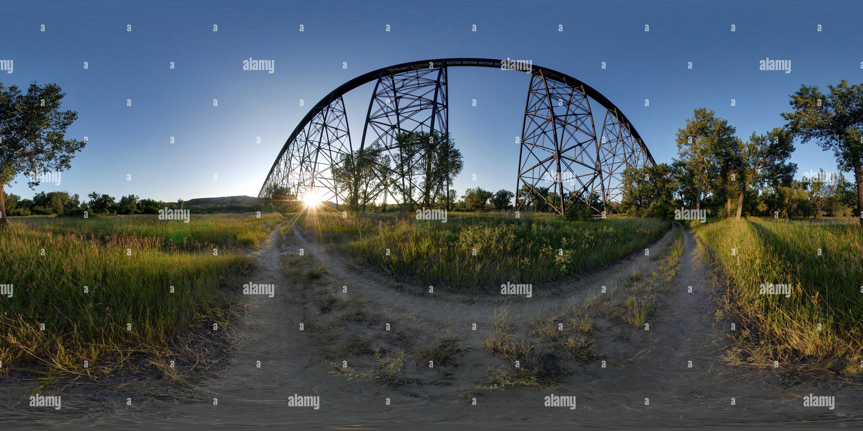 Vue panoramique à 360° de Viaduc de Lethbridge, Alberta