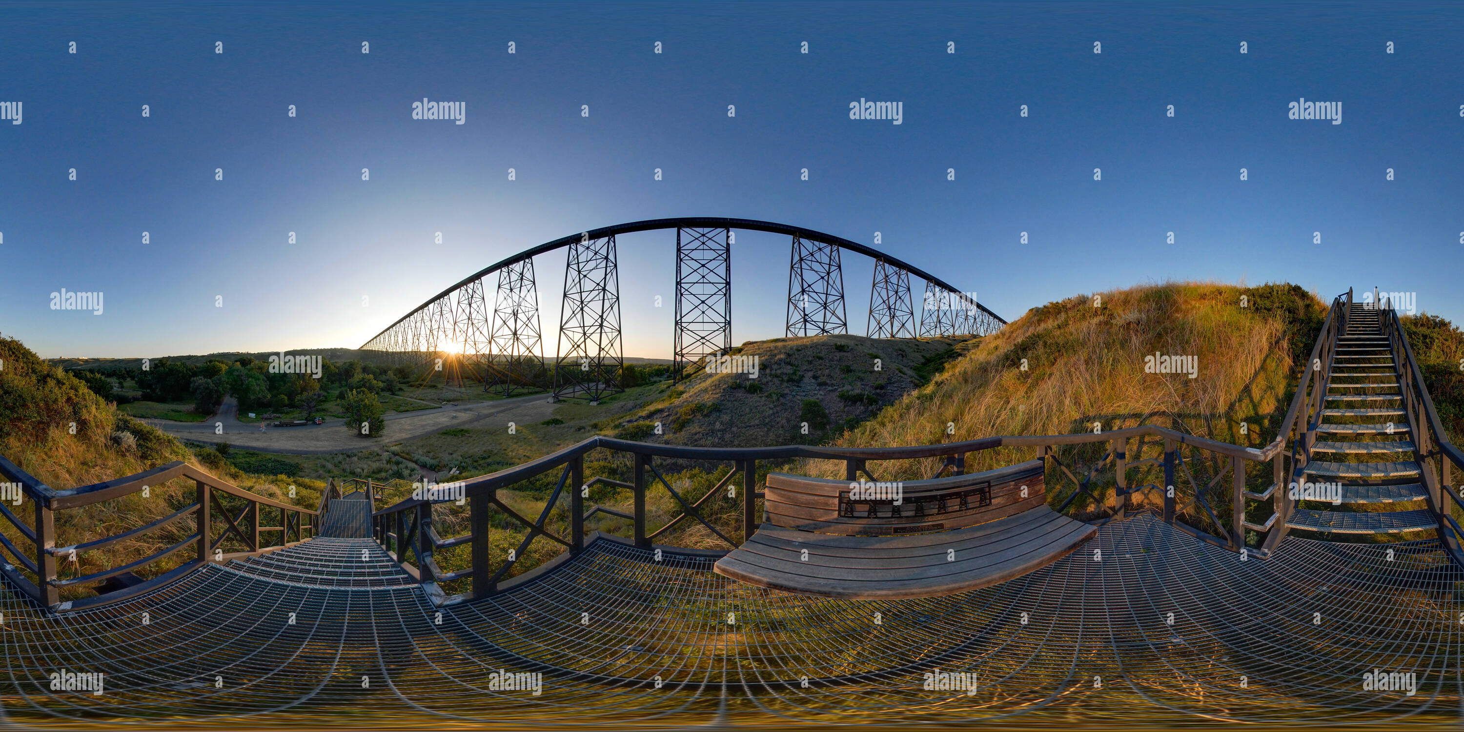 Vue panoramique à 360° de Viaduc de Lethbridge, Alberta