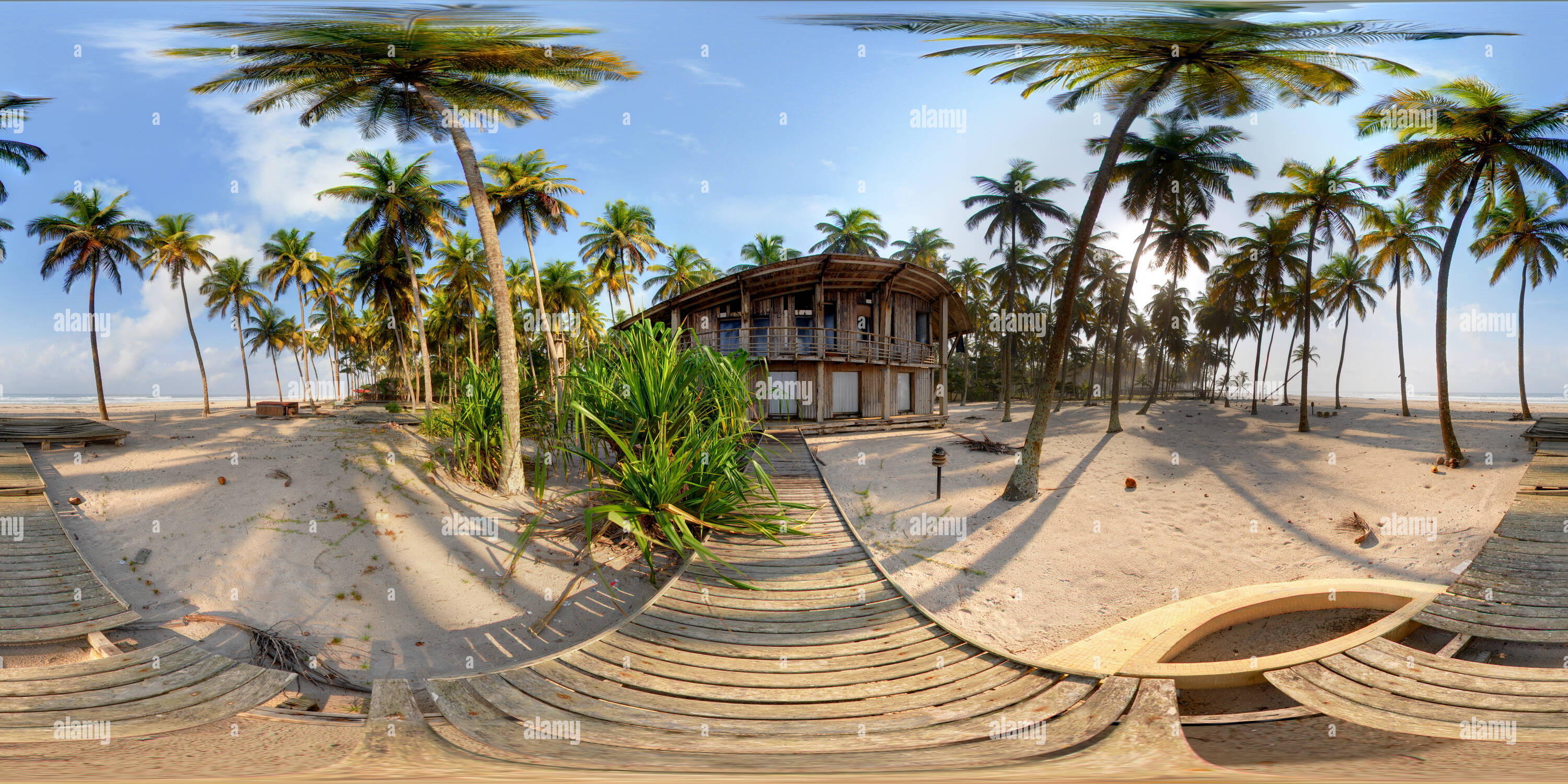 Vue à 360° de Résidence plage déserte, Assinie, Côte d'Ivoire Alamy