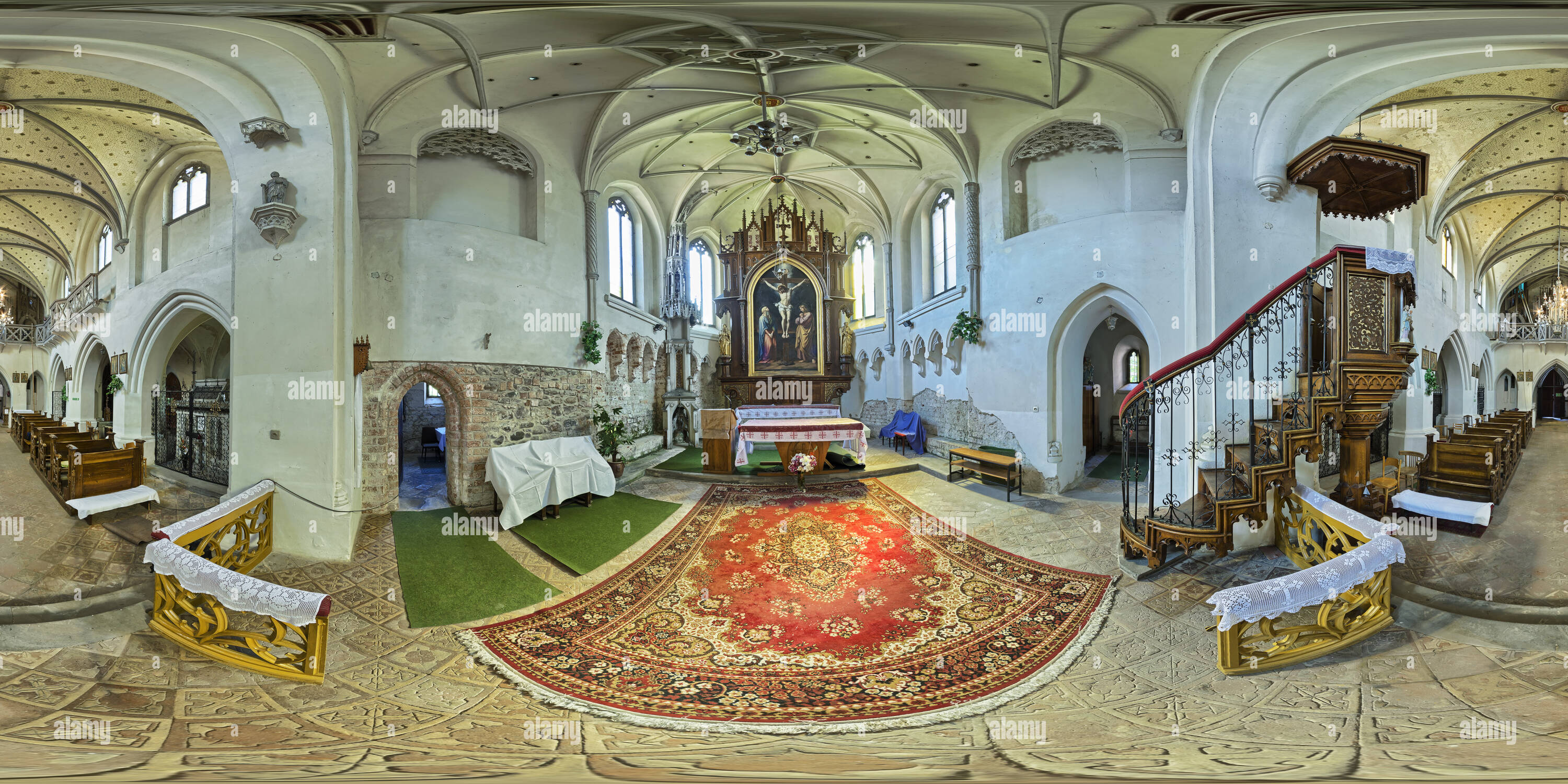 Vue panoramique à 360° de Kosciol sw. Krzyza w Zaganiu