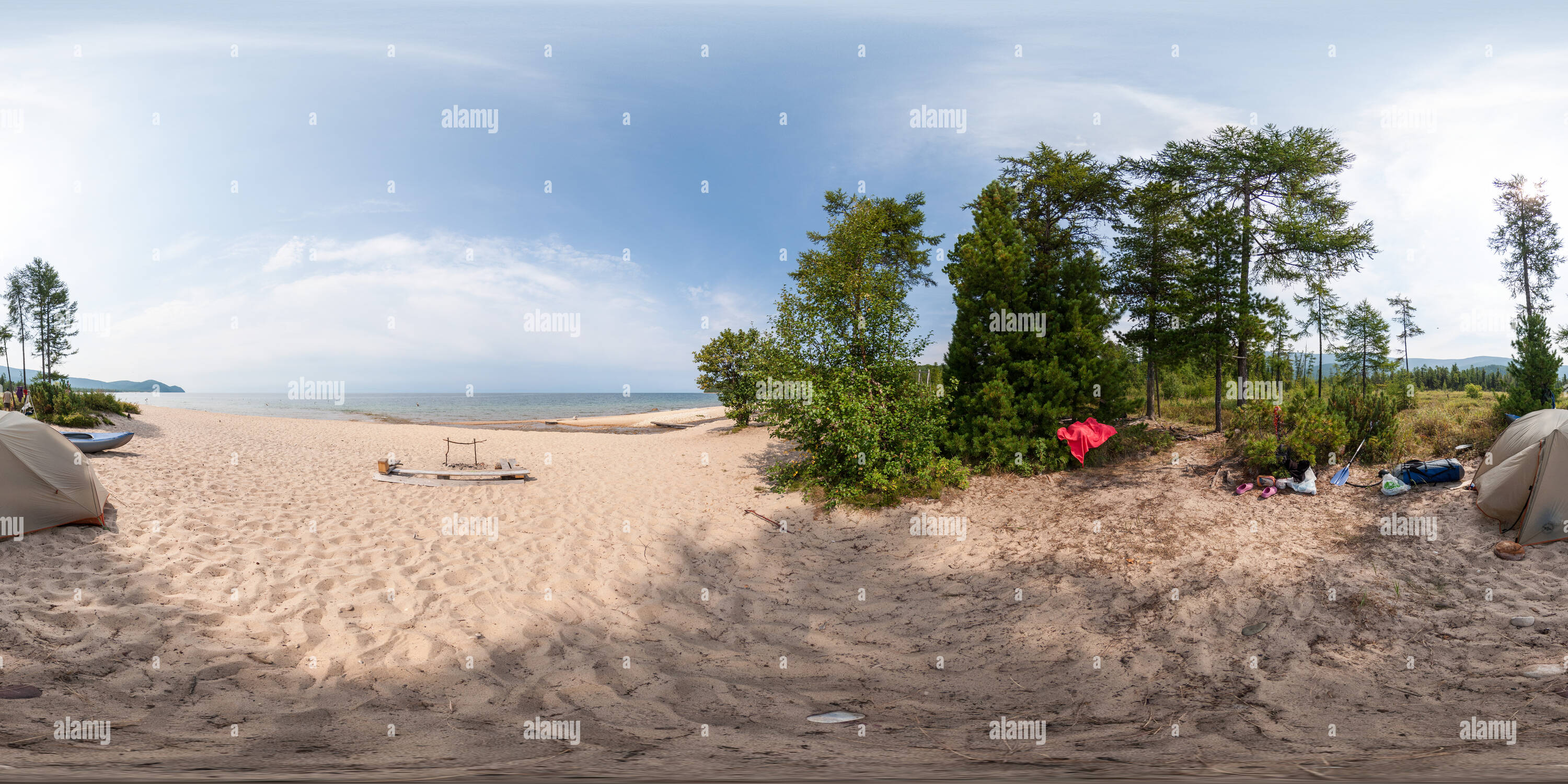 Vue panoramique à 360° de Plage sur la baie d'Hakusy