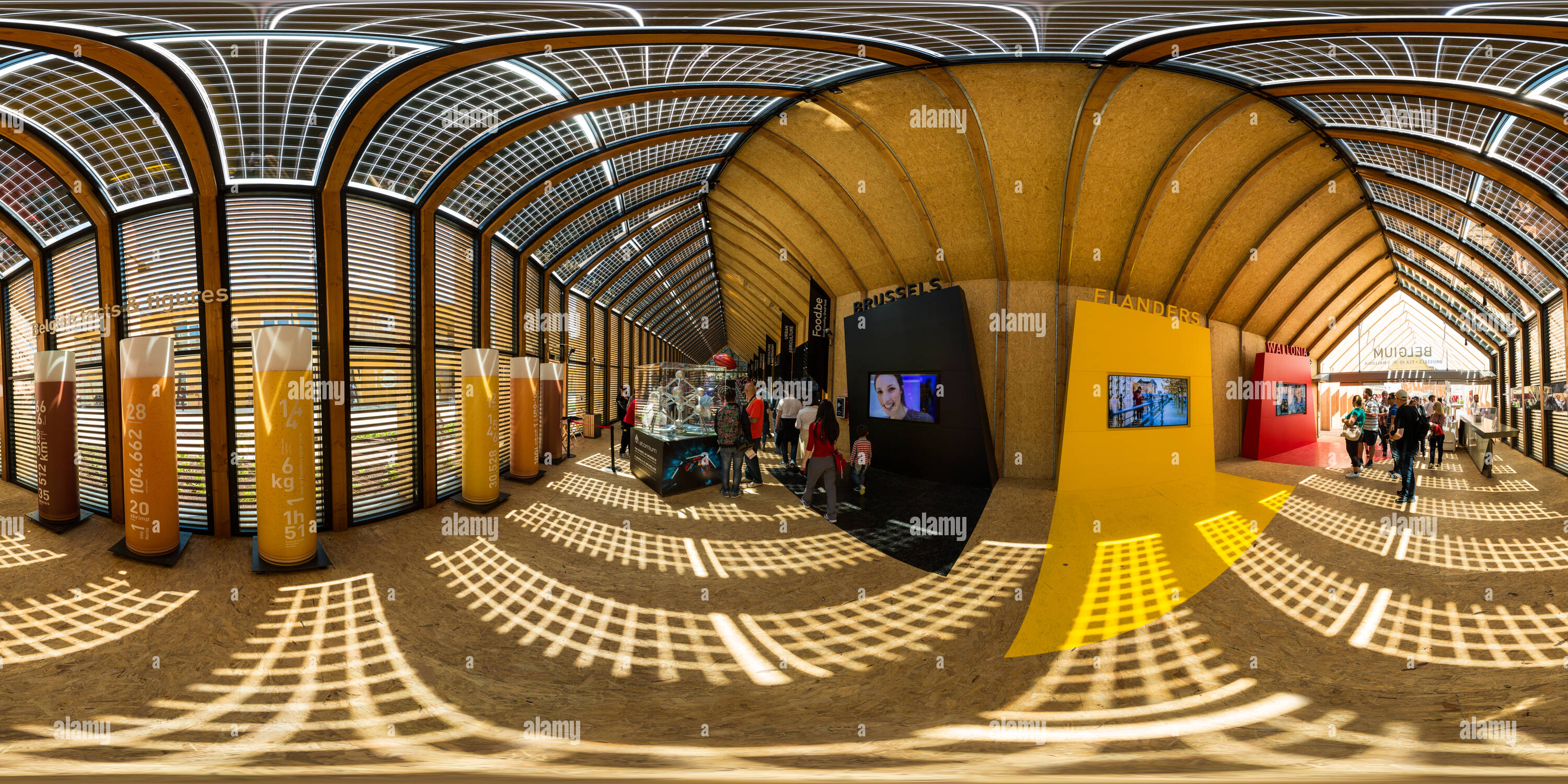 Vue panoramique à 360° de L'Expo Milan 2015 : pavillon belge