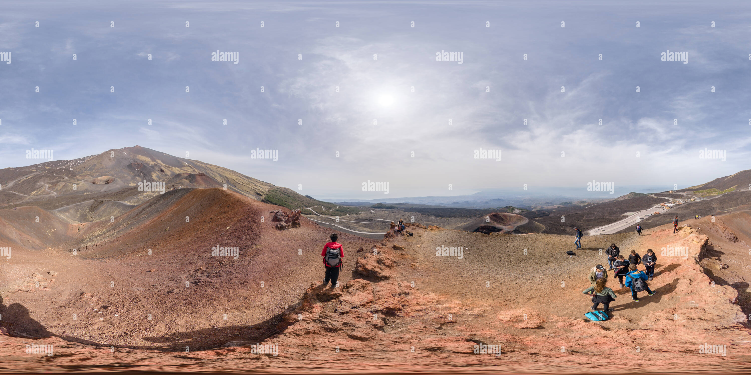 Vue panoramique à 360° de L'Etna vu de Monti Silvestri