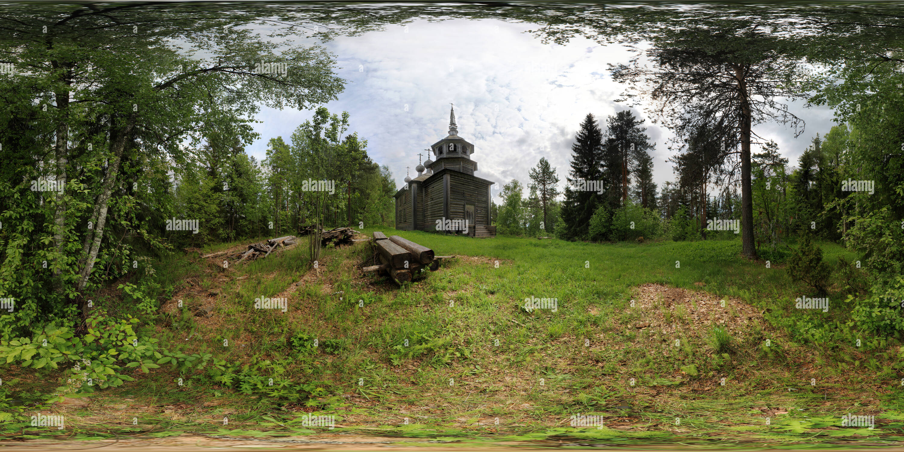 Vue panoramique à 360° de Alexandre Svirsky Hizhgora,église