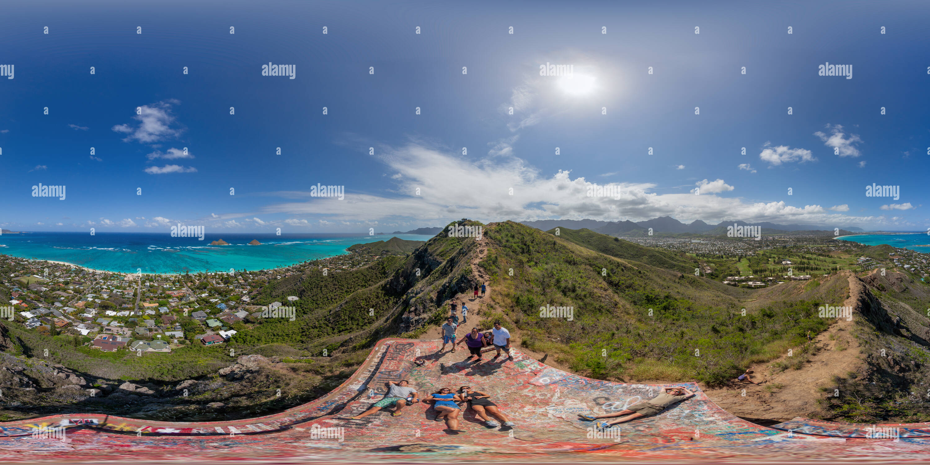 Vue panoramique à 360° de Casemate Lanikai Randonnée Pédestre