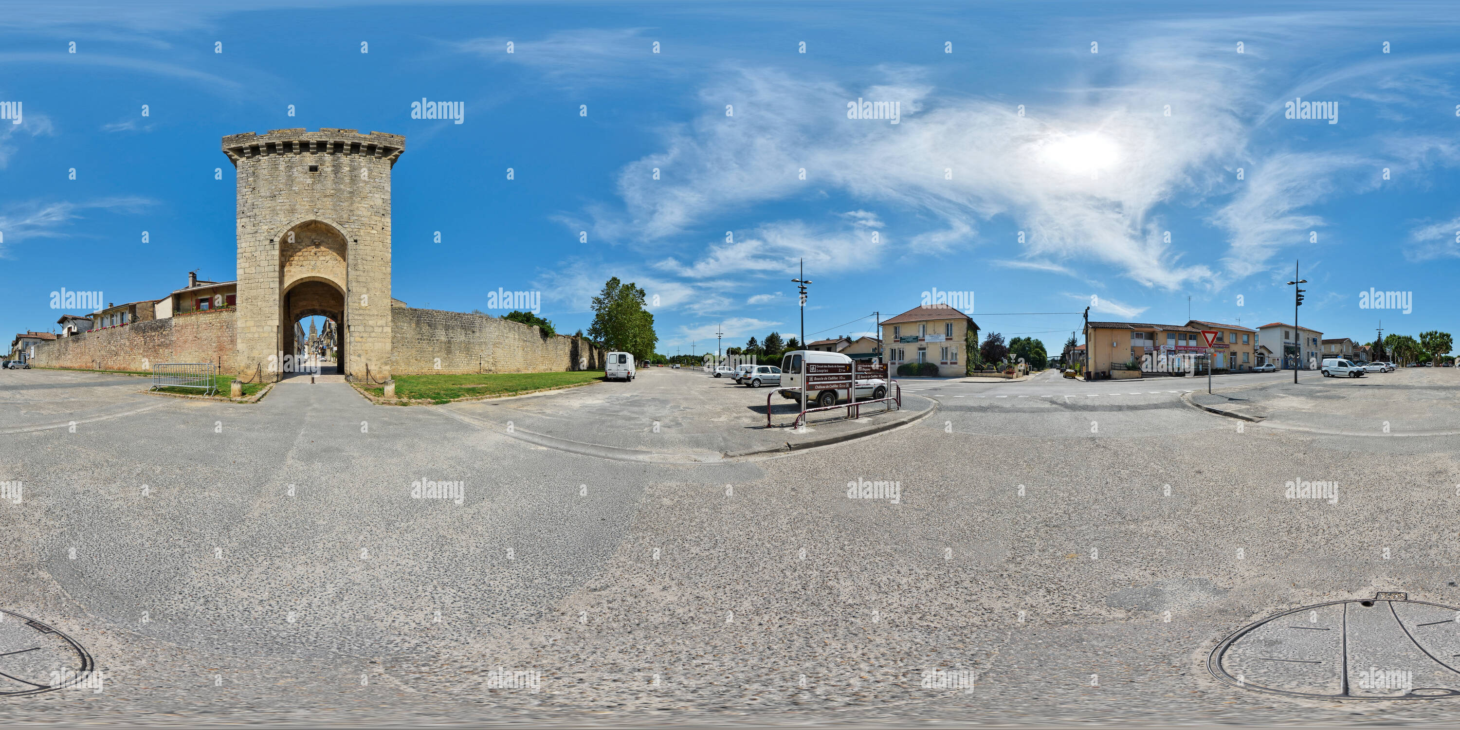 Vue panoramique à 360° de Porte de la Mer de Cadillac - France