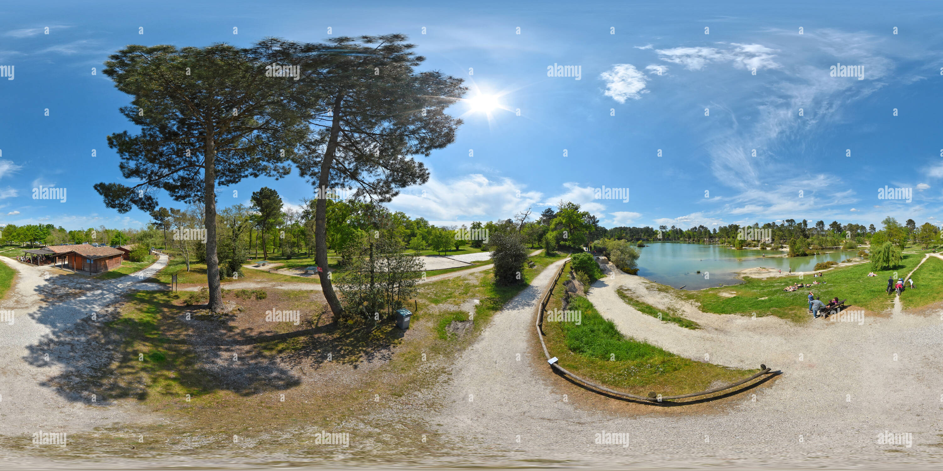 Vue panoramique à 360° de Lac Bleu de Léognan - France