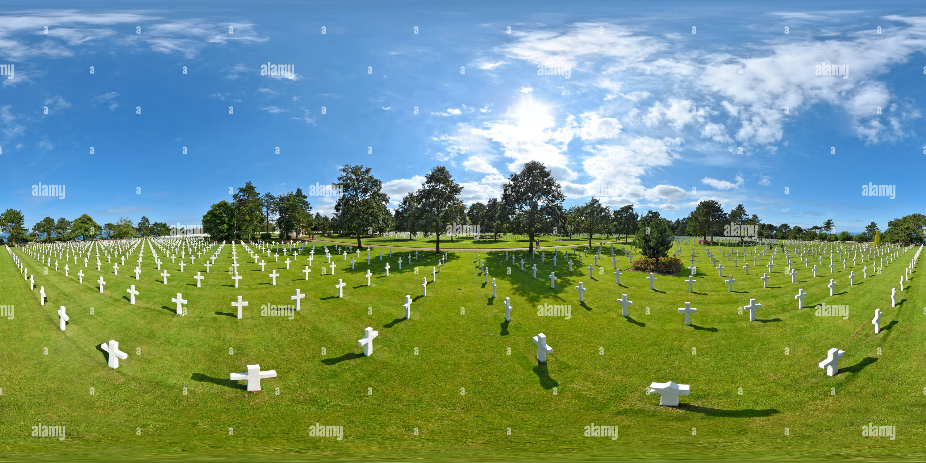 Vue panoramique à 360° de Normandy American Cemetery and Memorial, Colleville - France