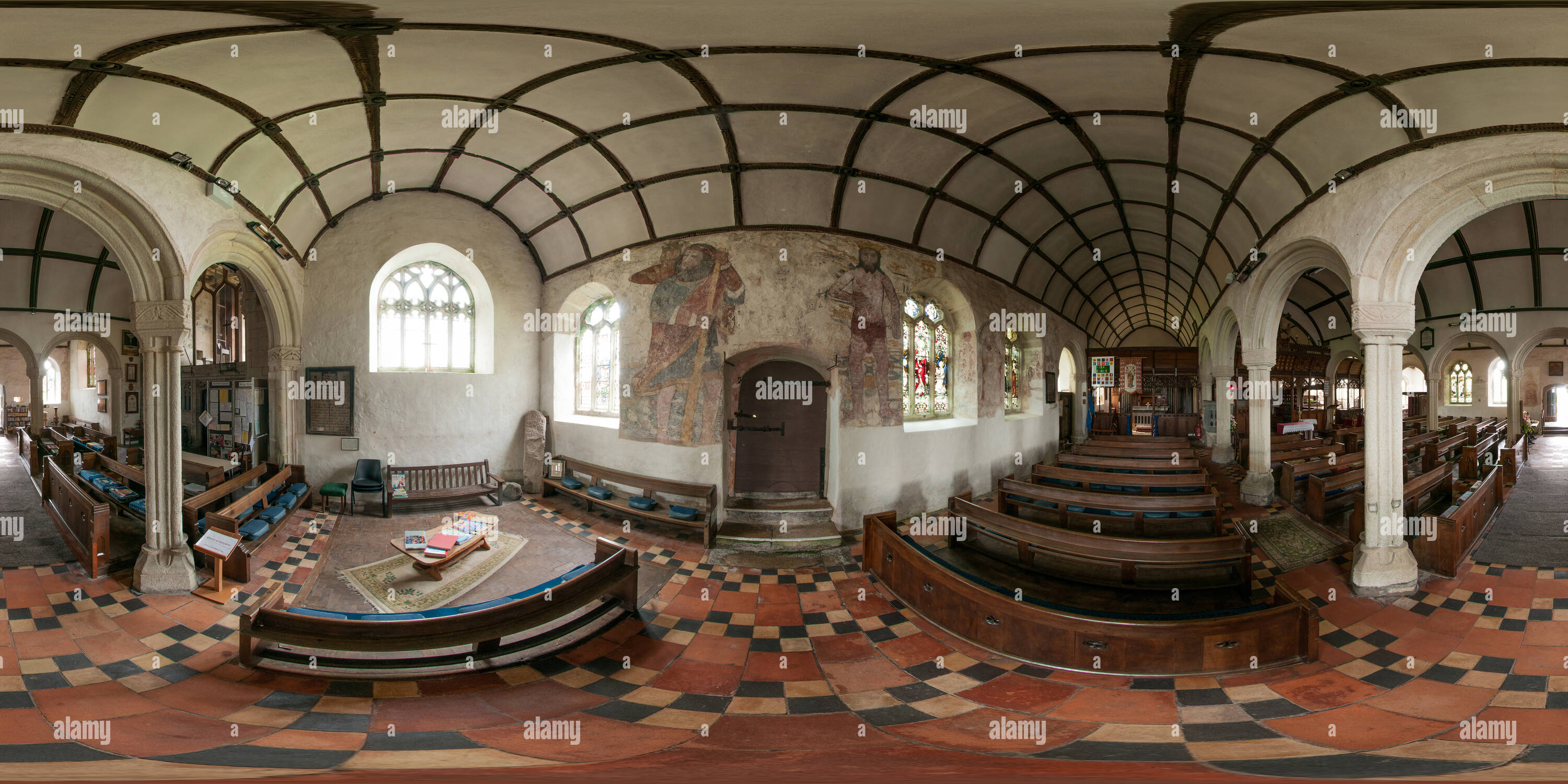 Vue panoramique à 360° de Église Breage, Cornwall