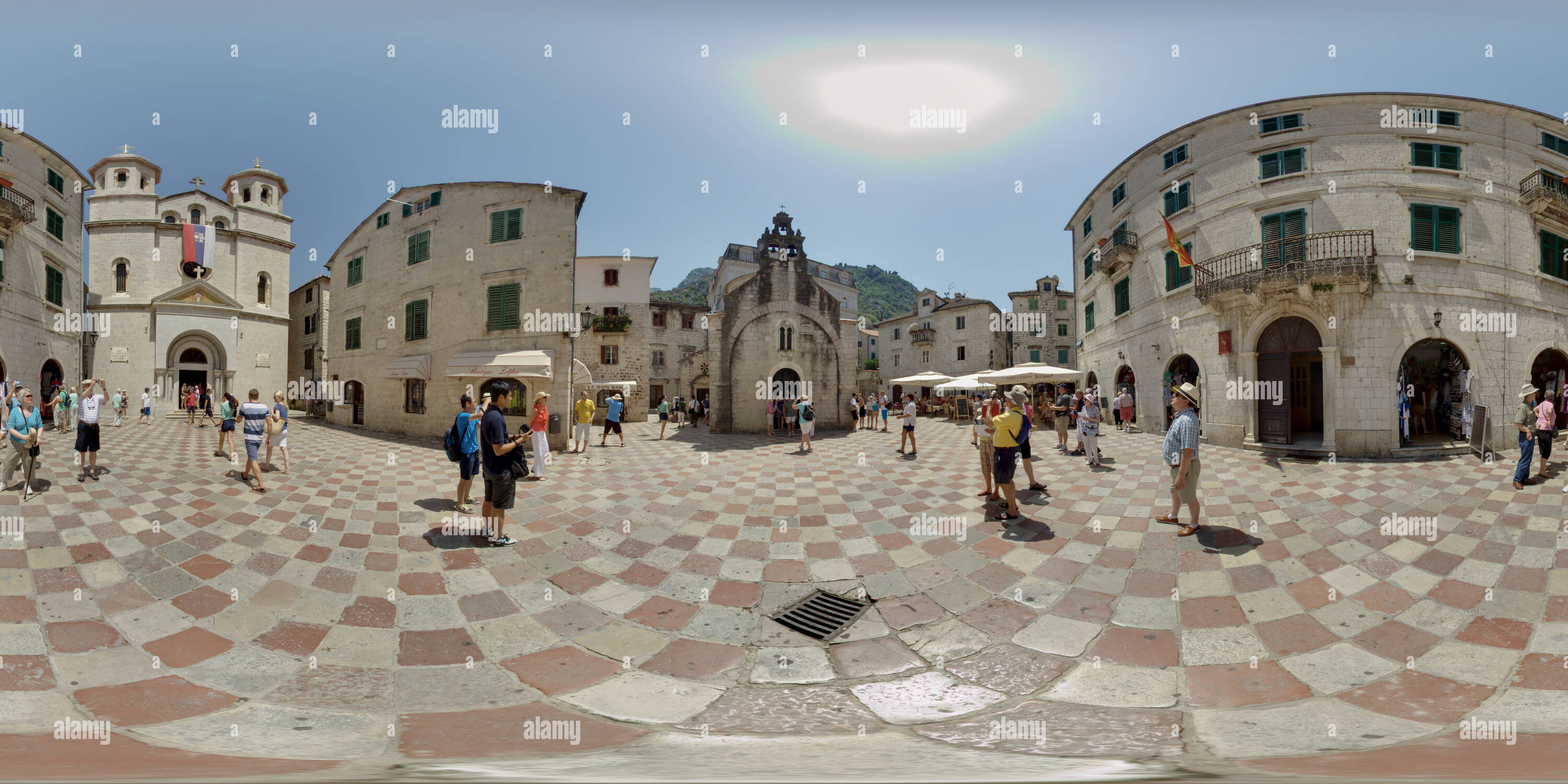 Vue panoramique à 360° de Trg Sv. Luc, Kotor