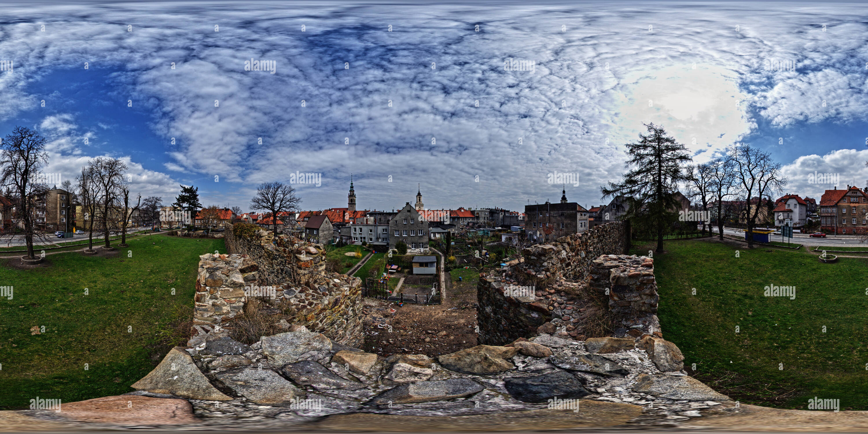 Vue panoramique à 360° de Les murs municipaux, Świebodzice