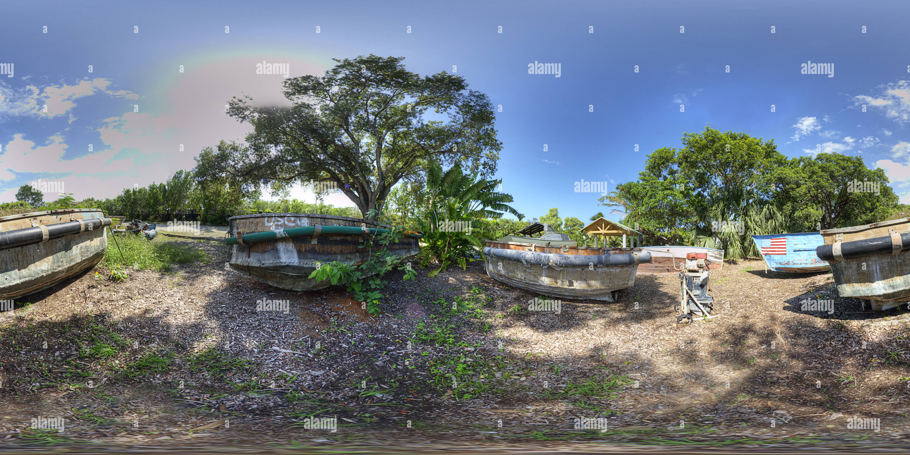 Vue panoramique à 360° de Bateaux de réfugiés cubains Key West 2