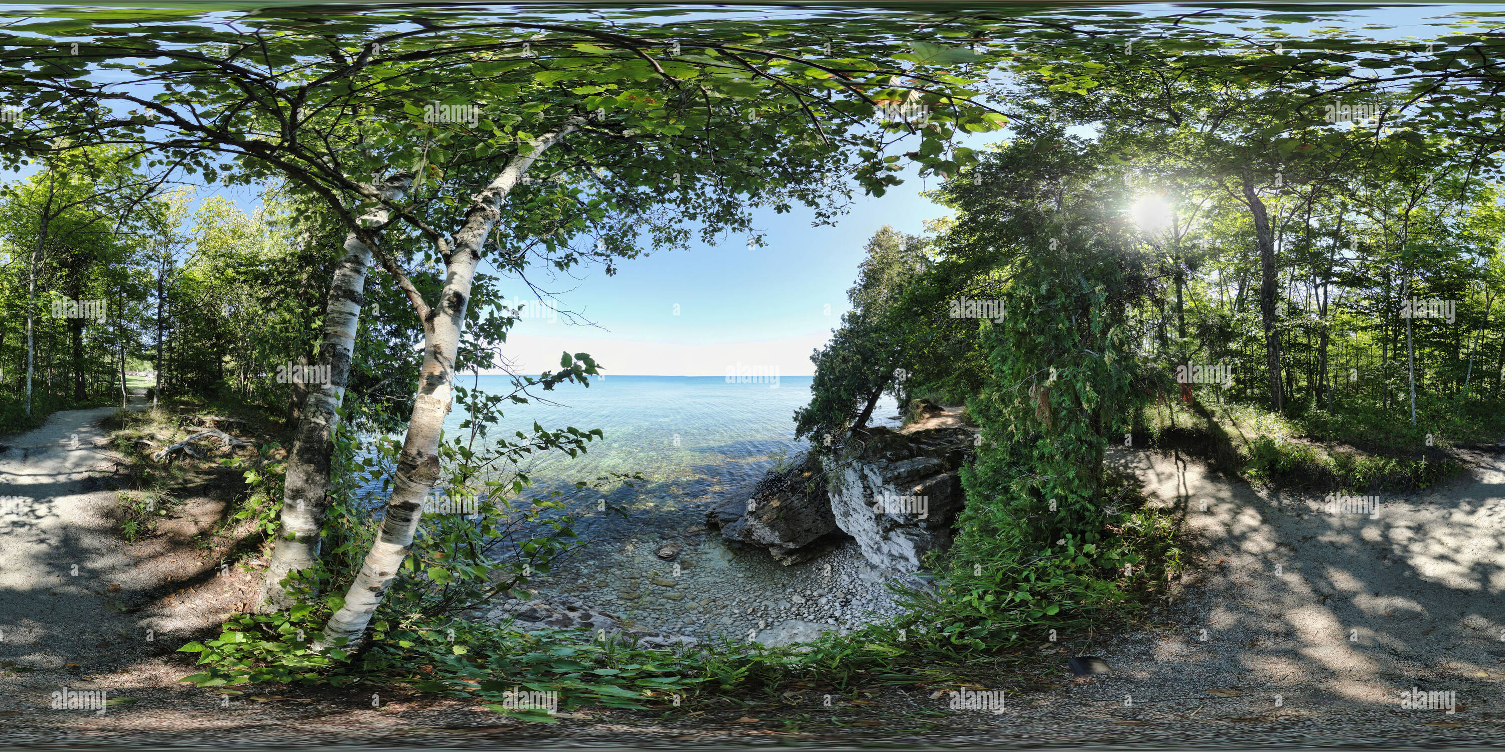 Vue panoramique à 360° de Point grotte County Park - Sentier Littoral