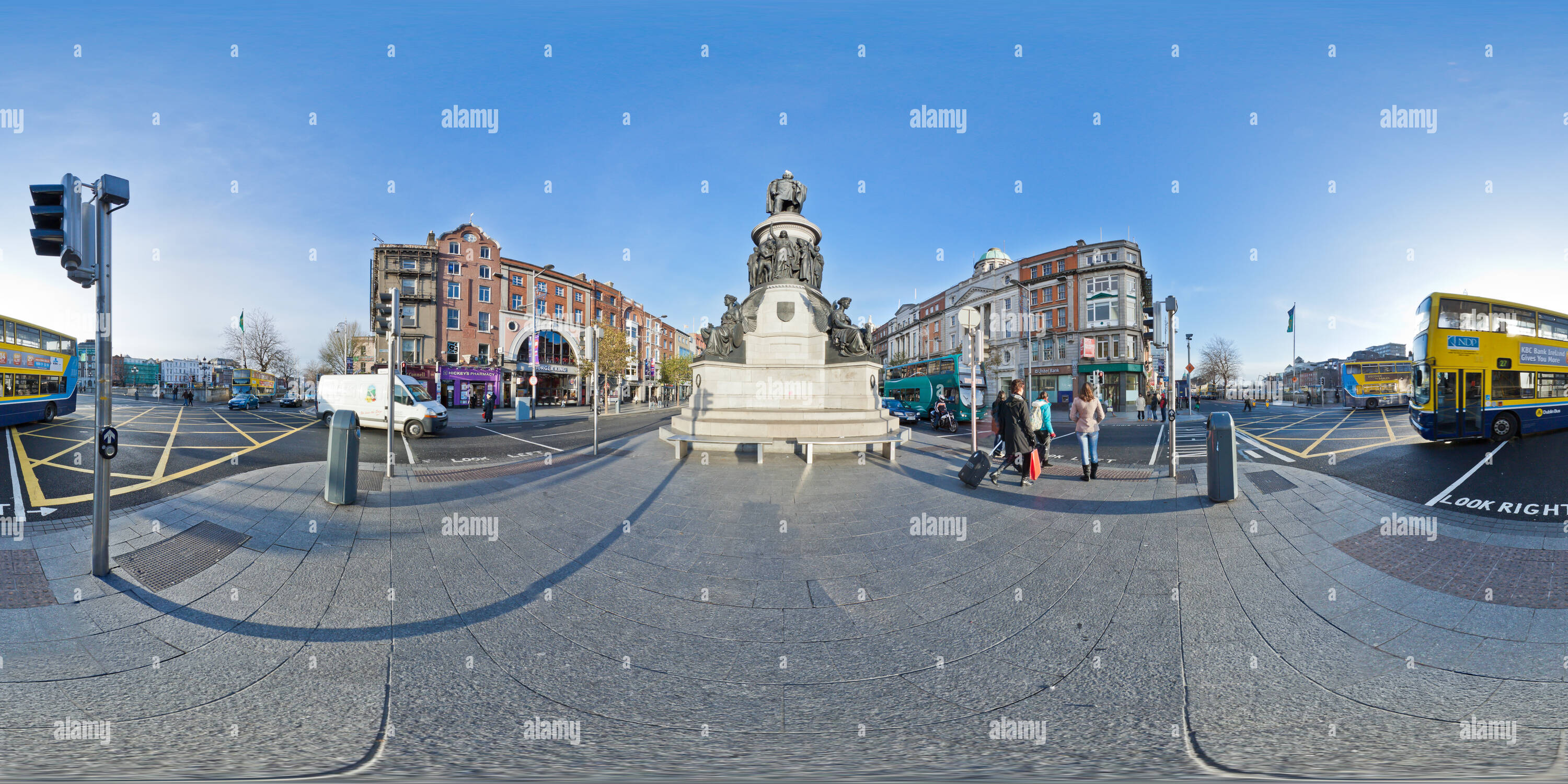 Vue panoramique à 360° de L'O'Connell Monument à Dublin