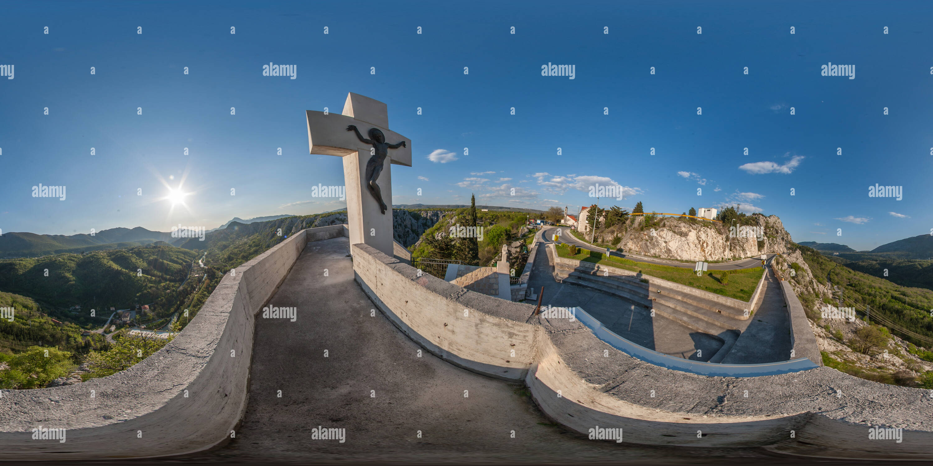 Vue panoramique à 360° de Il Kraljevac près de Zadvarje