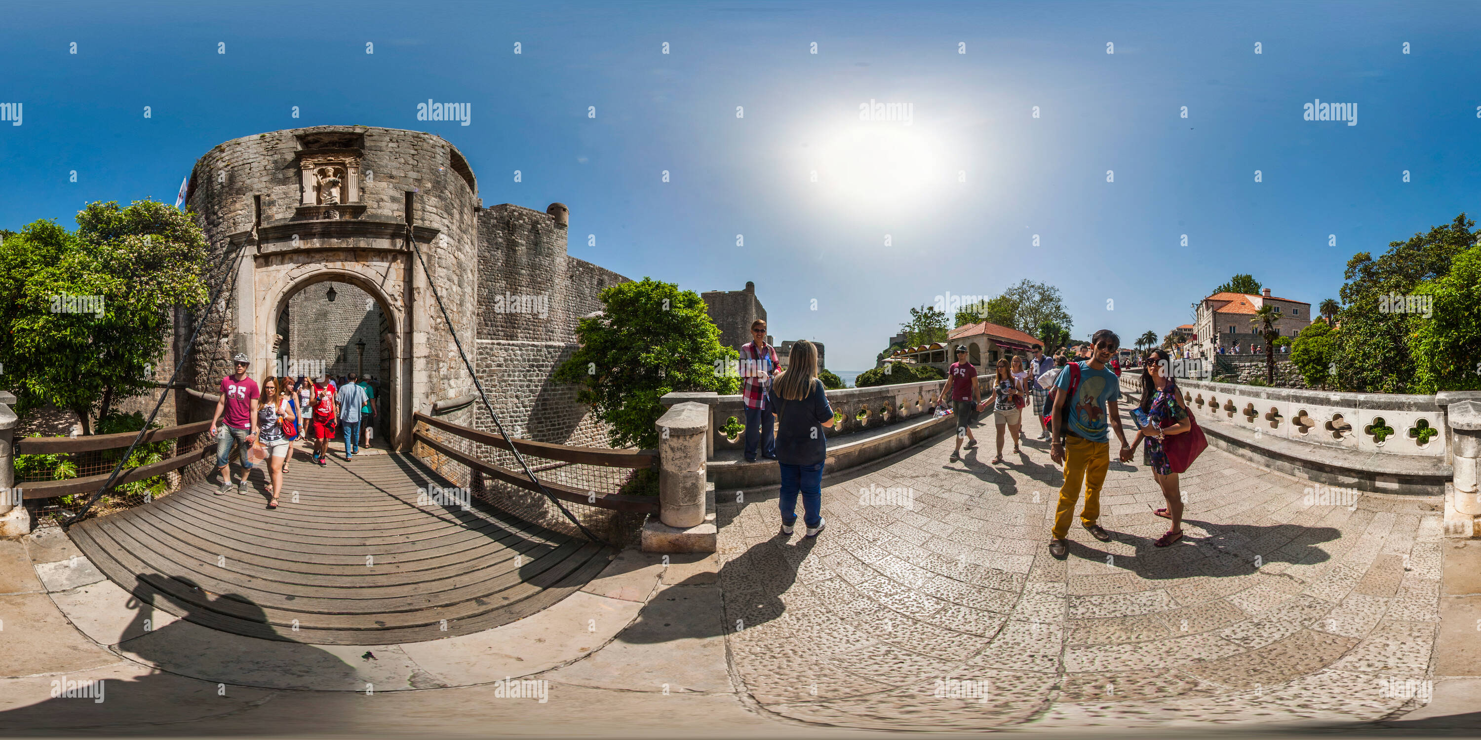 Vue panoramique à 360° de Porte Pile à Dubrovnik