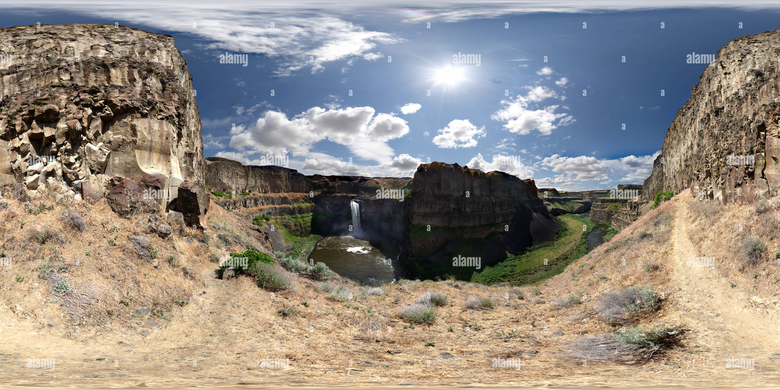Vue panoramique à 360° de Palouse Falls State Park