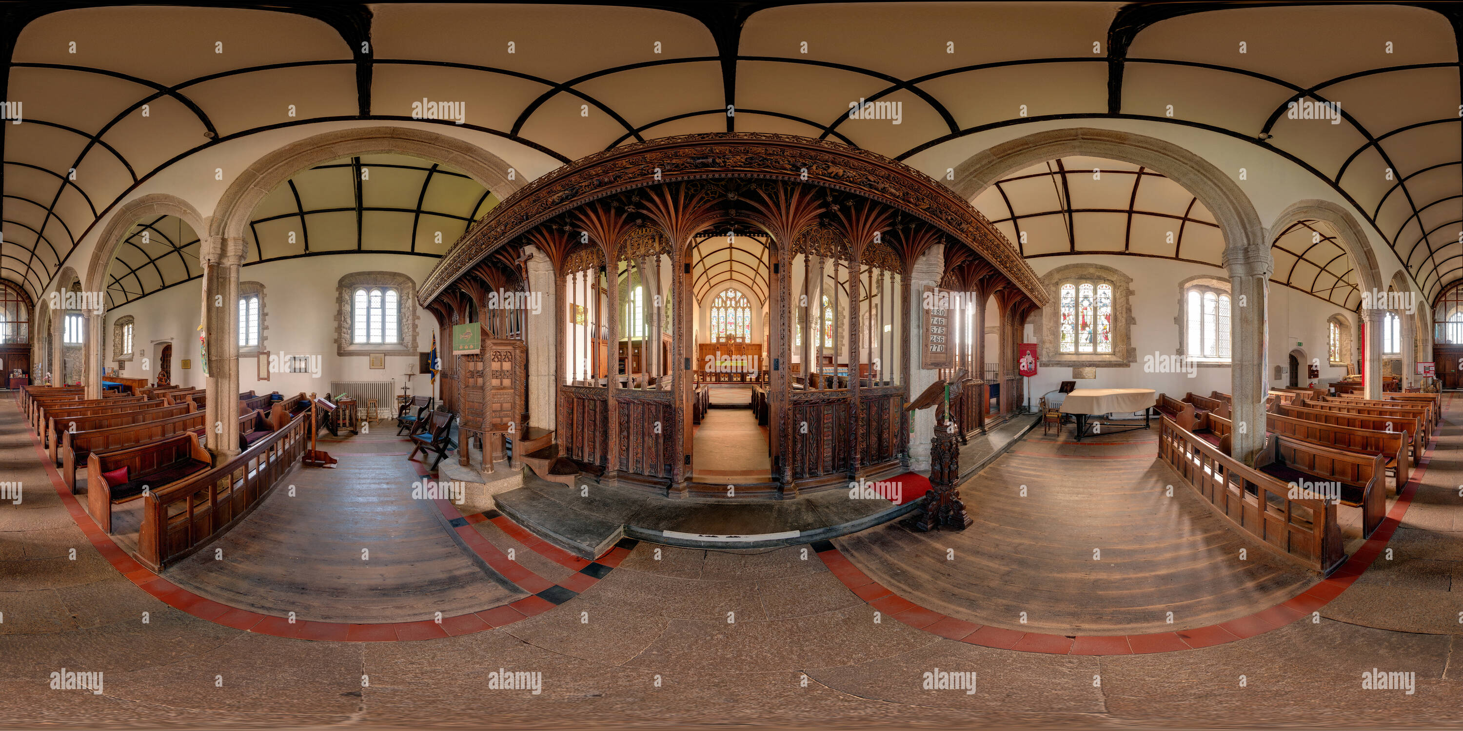 Vue panoramique à 360° de Église St Buryan, Cornwall