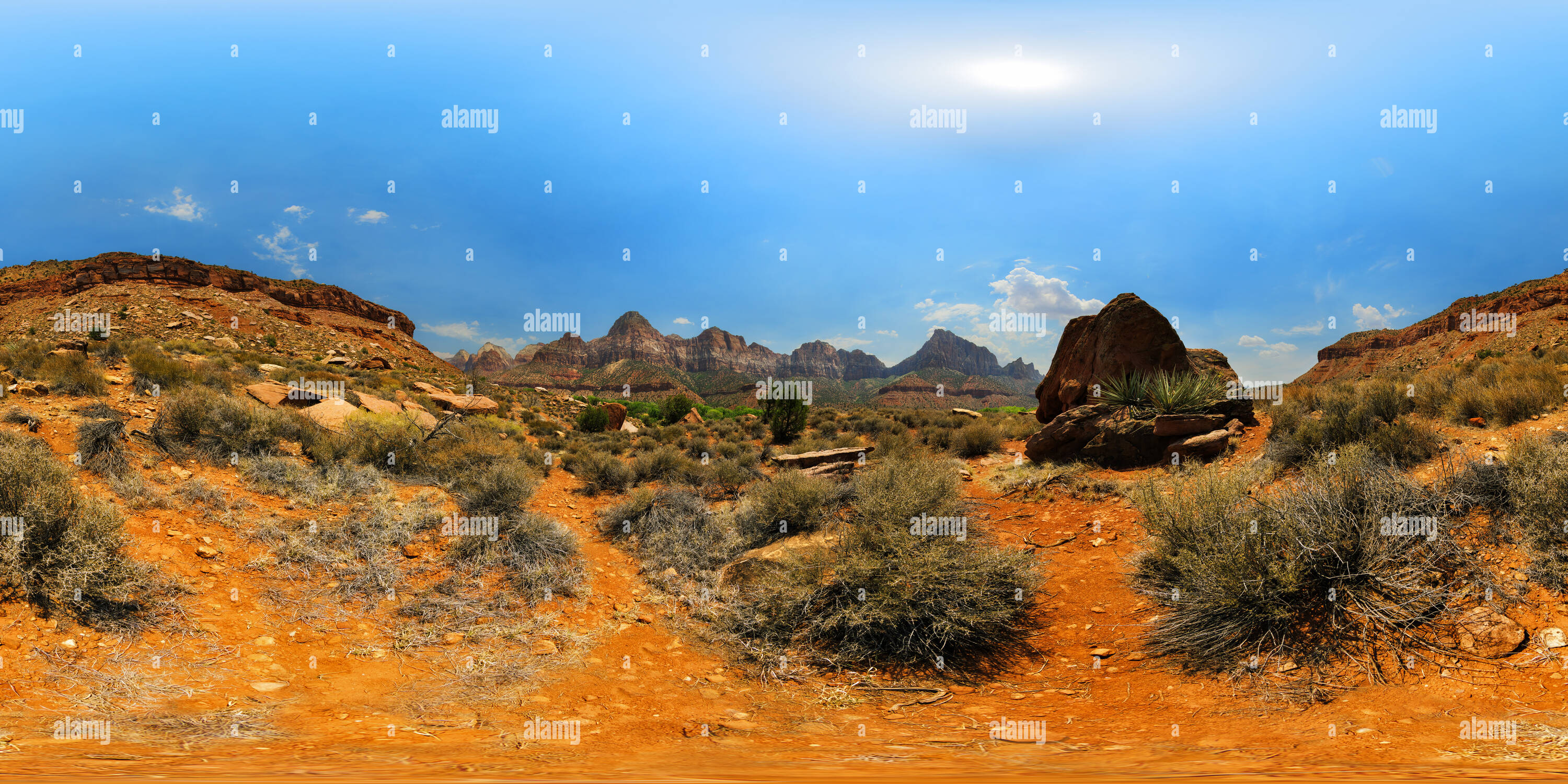 Vue panoramique à 360° de Zion National Park