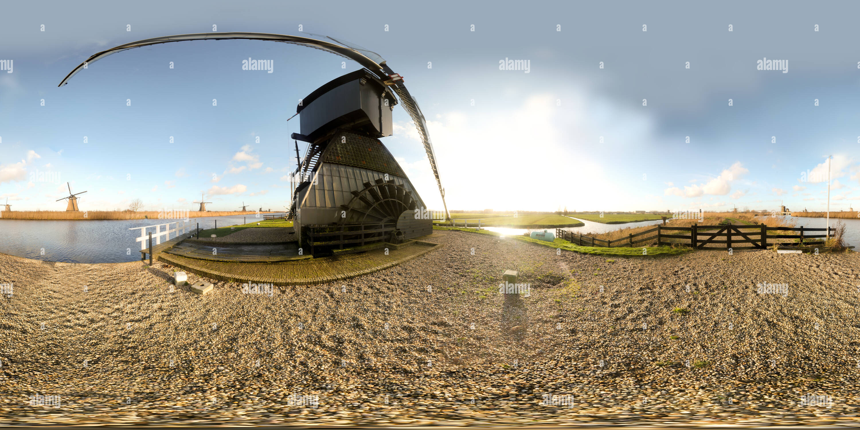 Vue panoramique à 360° de Molens, Kinderdijk