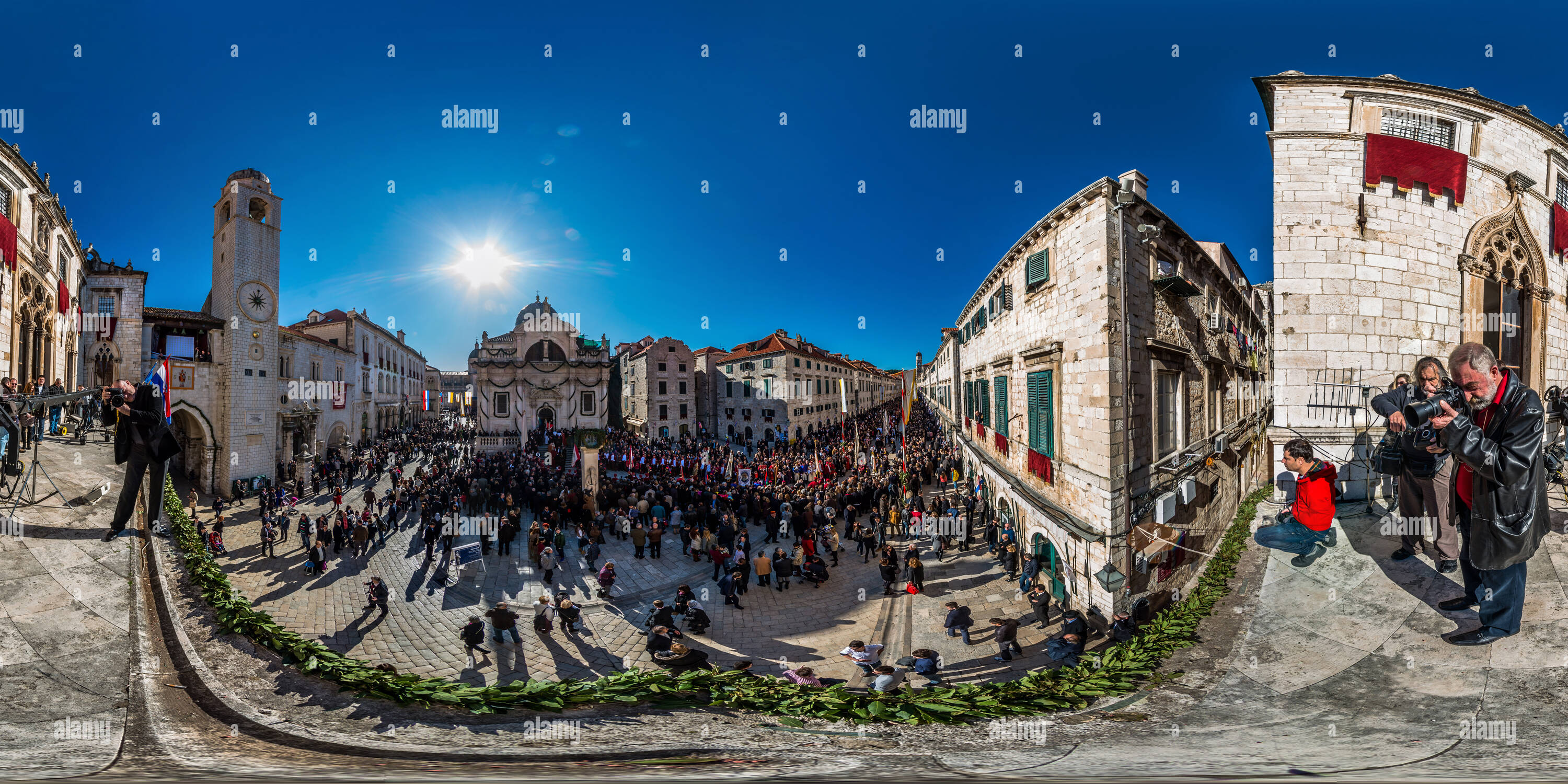 Vue panoramique à 360° de Procession Saint Blaise 2014 palais Sponza de.