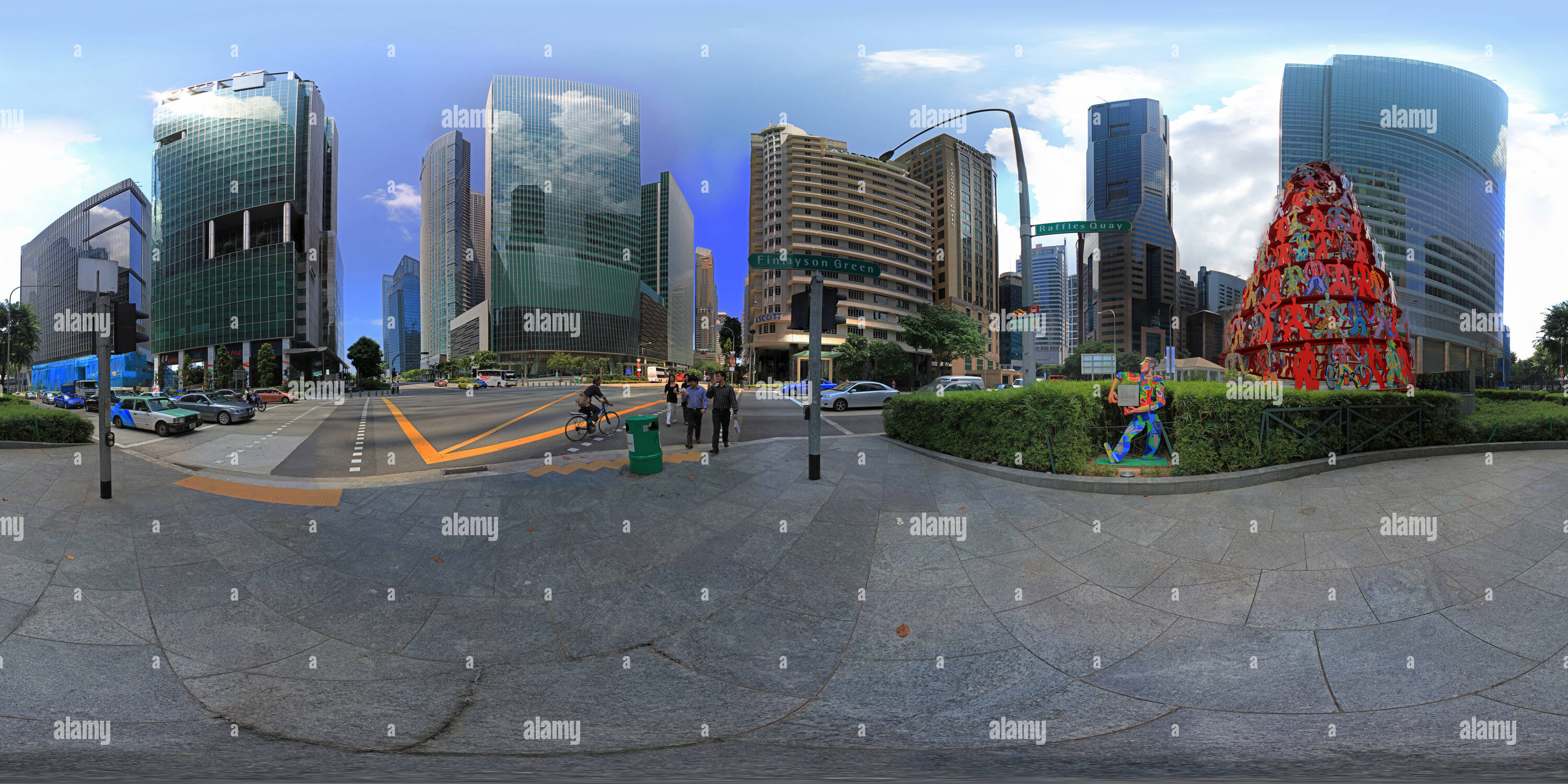 Vue panoramique à 360° de Singapour - Raffles Place, Sculpture dynamique