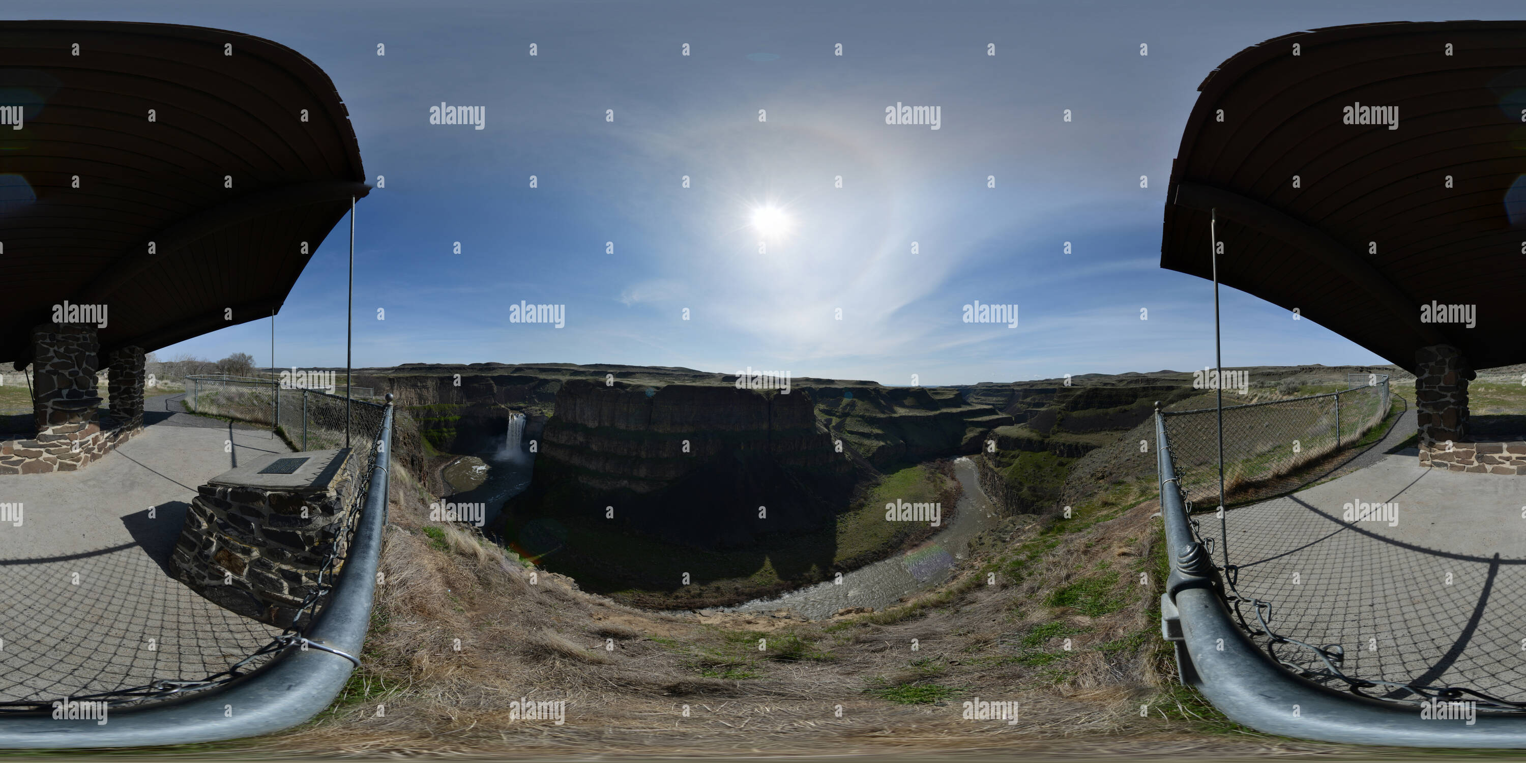 Vue panoramique à 360° de Chutes Palouse Opinion - Palouse Falls State Park, Washington State, USA