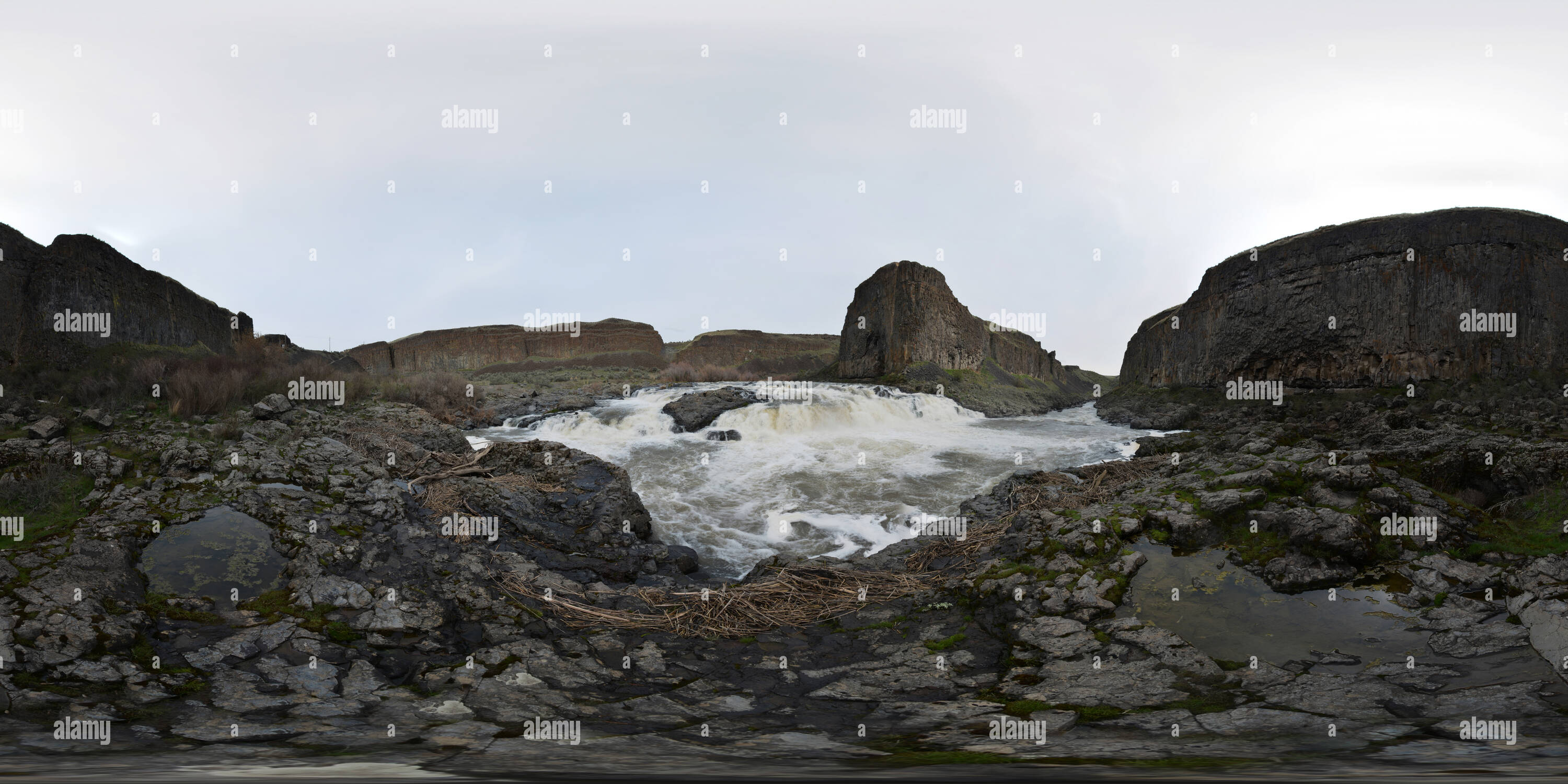 Vue panoramique à 360° de La Palouse Falls - Palouse Falls State Park, WA