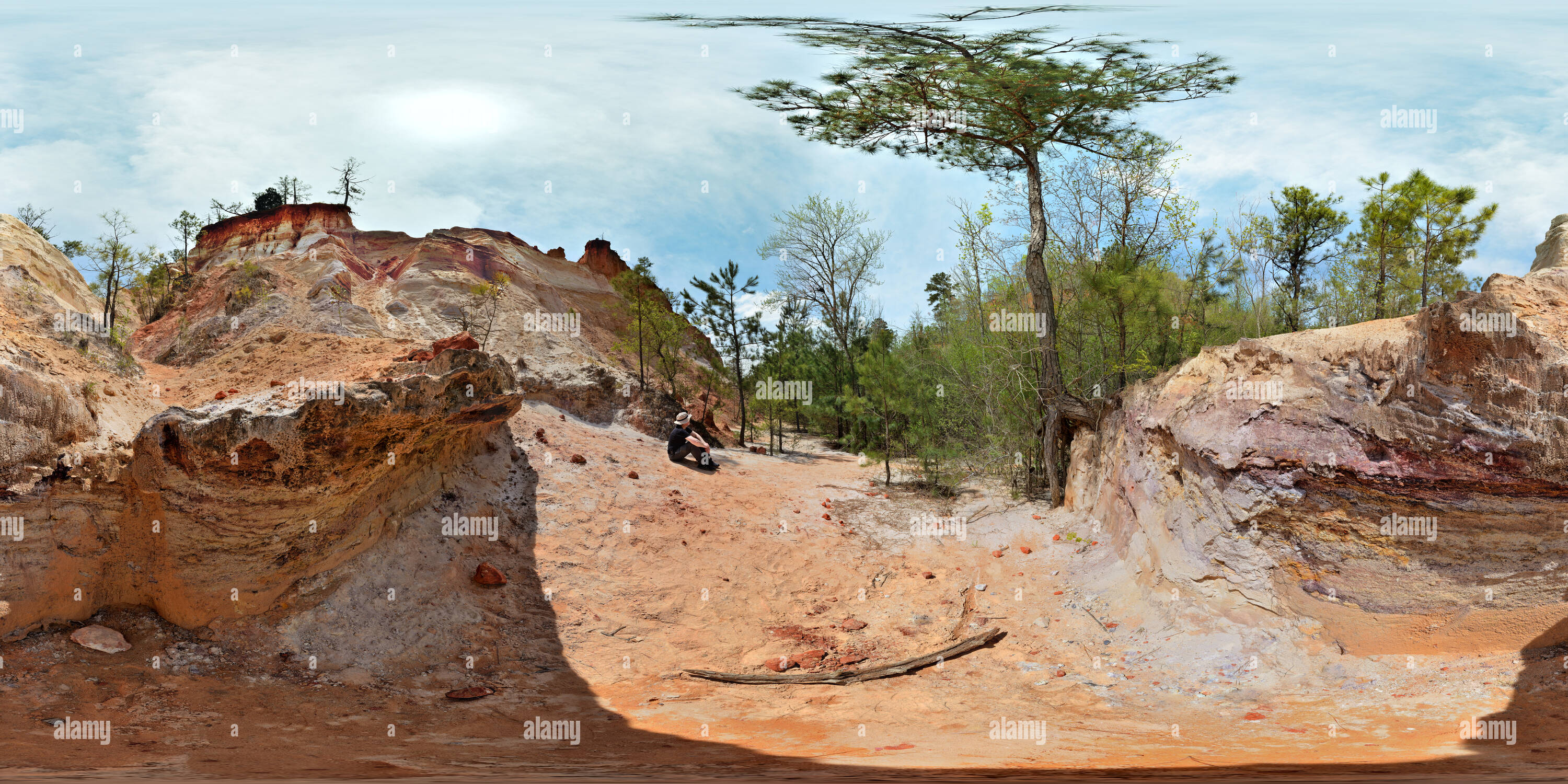 Vue panoramique à 360° de Providence Canyon State Park, Georgia, USA