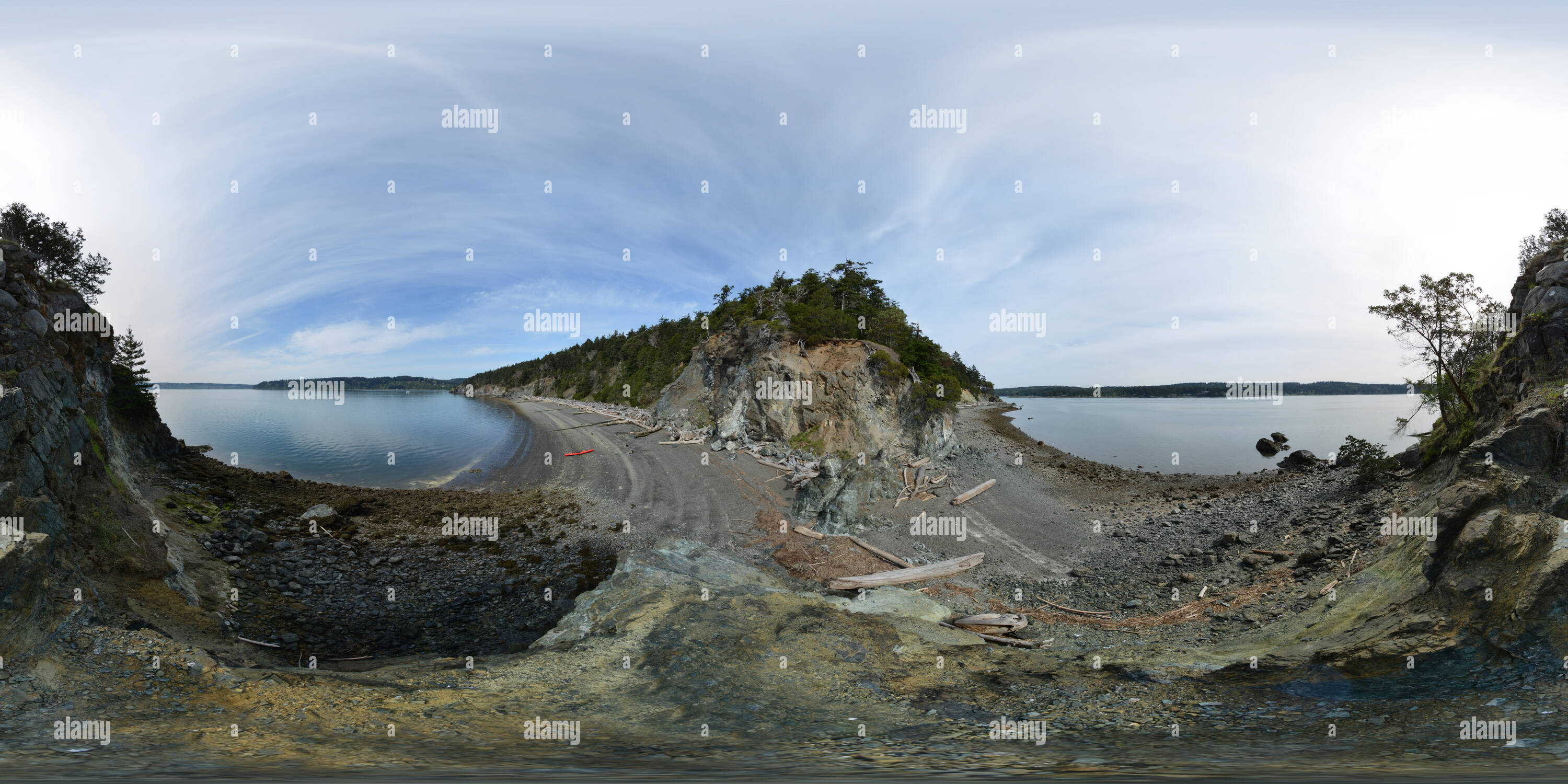 Vue panoramique à 360° de Hope Island State Park, Washington State, USA