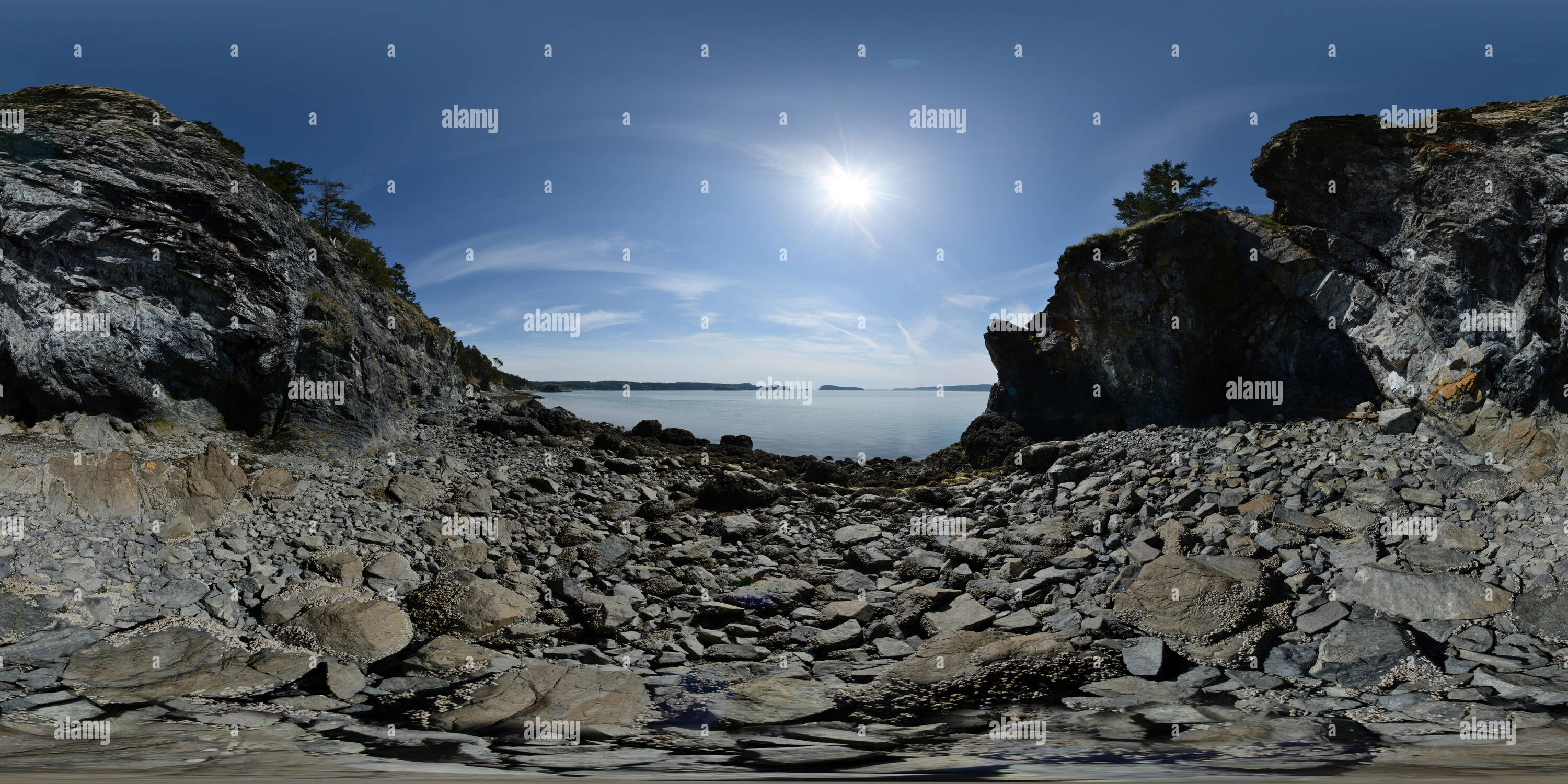 Vue panoramique à 360° de Hope Island State Park, Washington State, USA