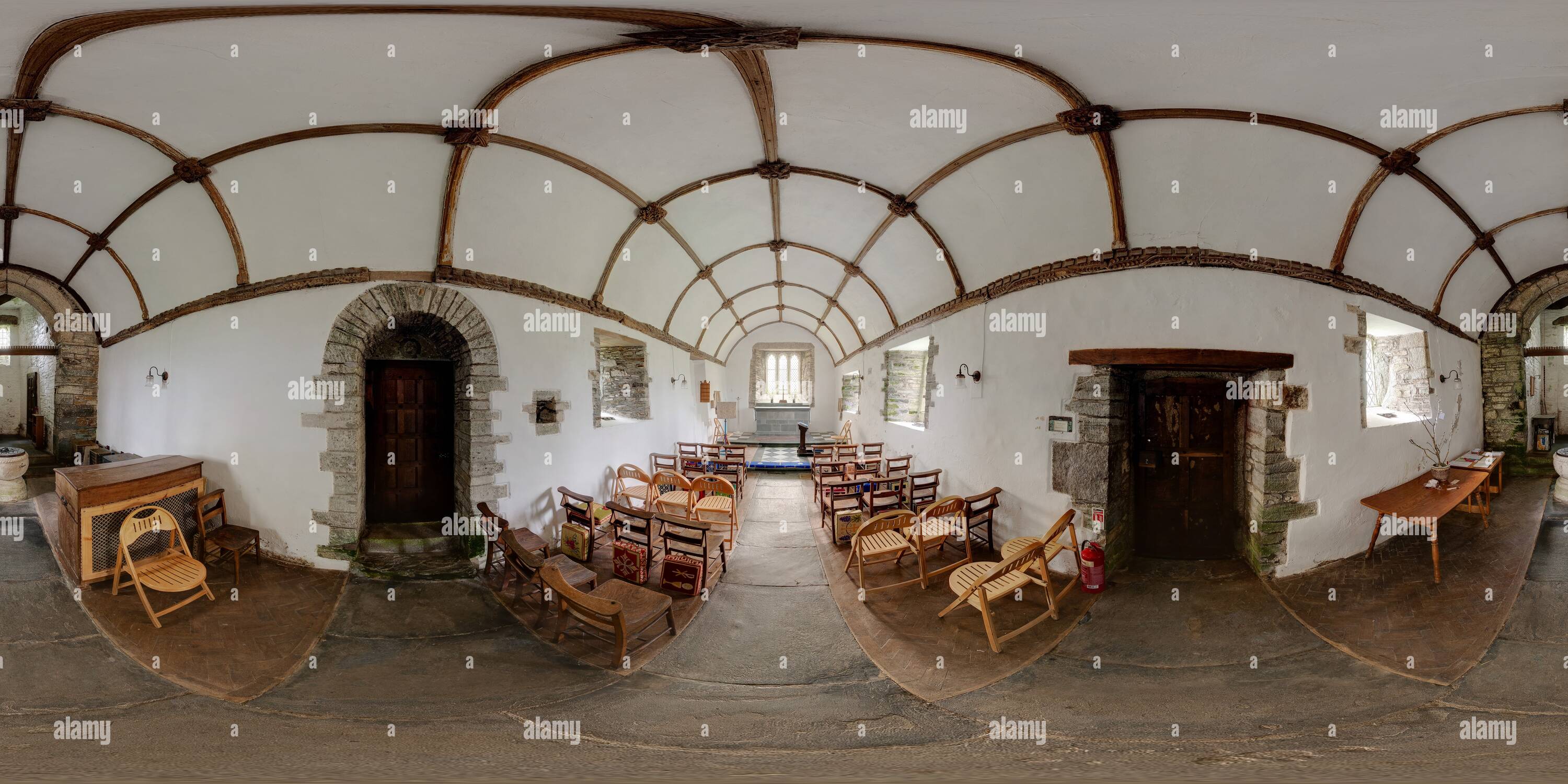 Vue panoramique à 360° de Église St Winwaloe, Tremaine
