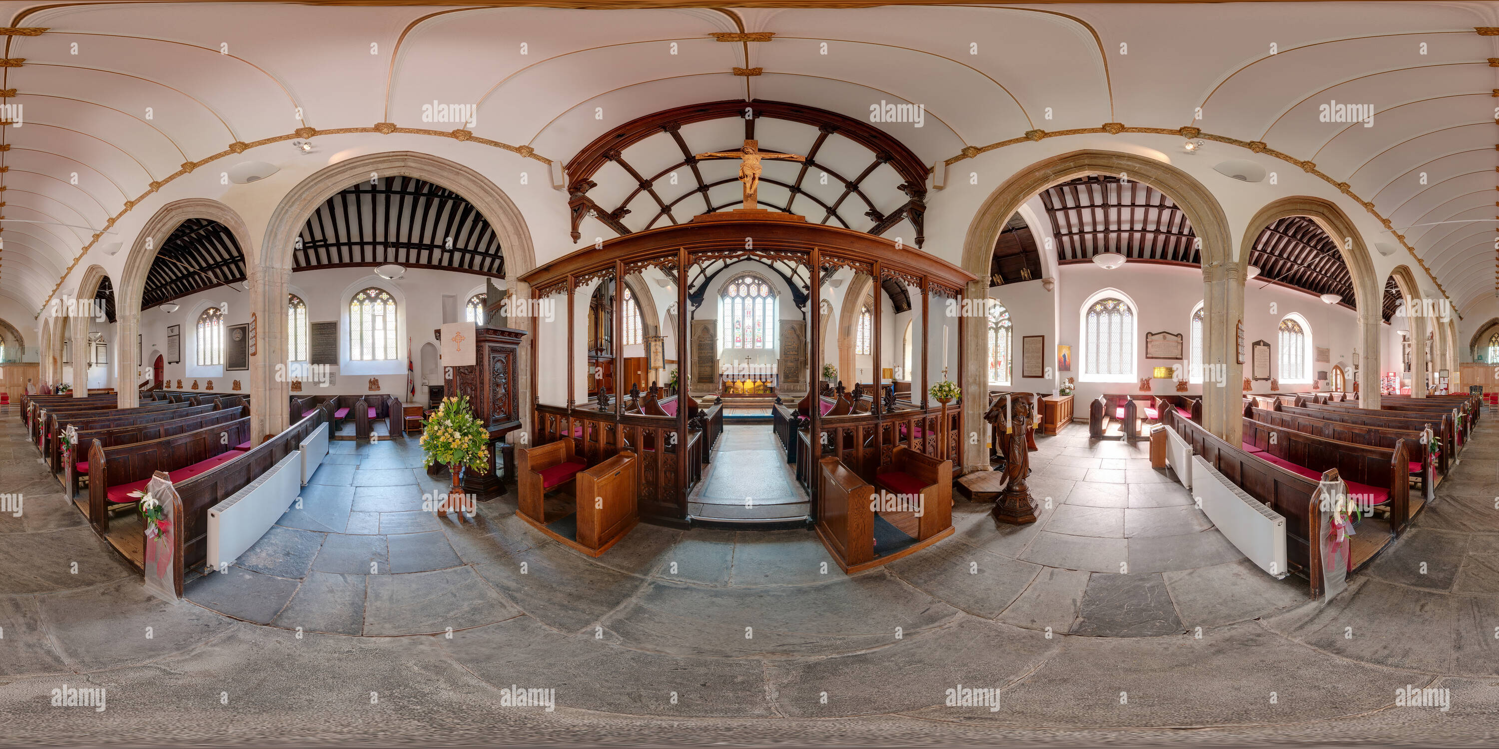 Vue panoramique à 360° de St Petroc's Church, Padstow - le jubé