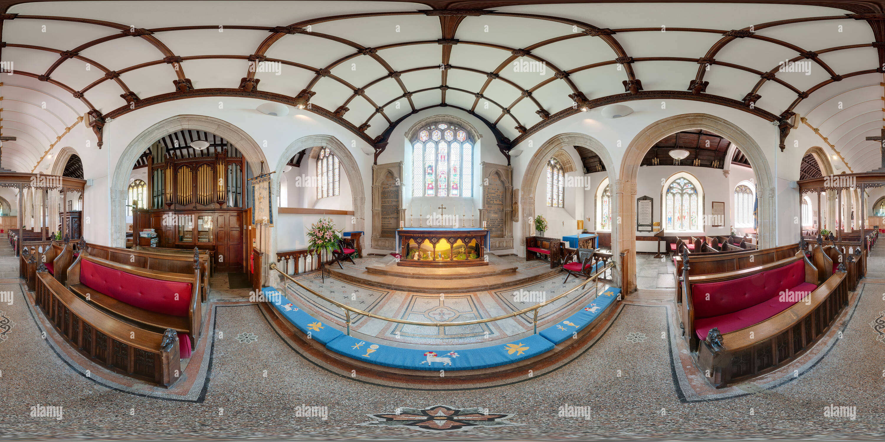 Vue panoramique à 360° de St Petroc's Church, Padstow - l'Autel