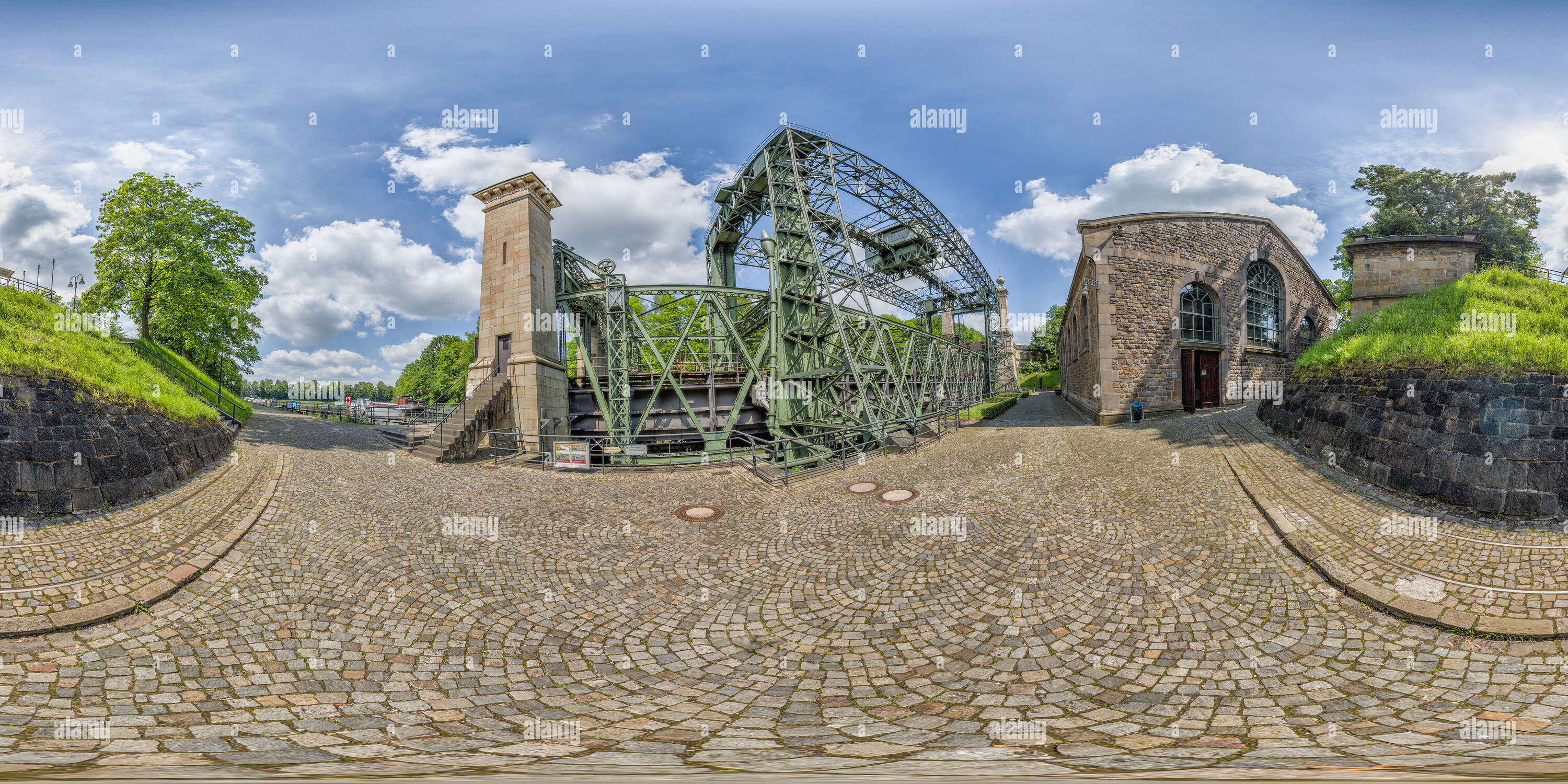 Vue panoramique à 360° de L'élévateur à bateau Henrichenburg