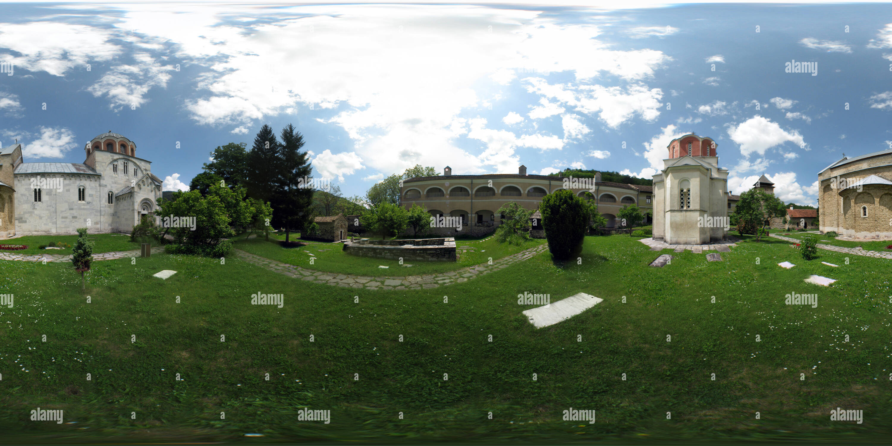 Vue panoramique à 360° de Monastère de Studenica - Côté sud-1