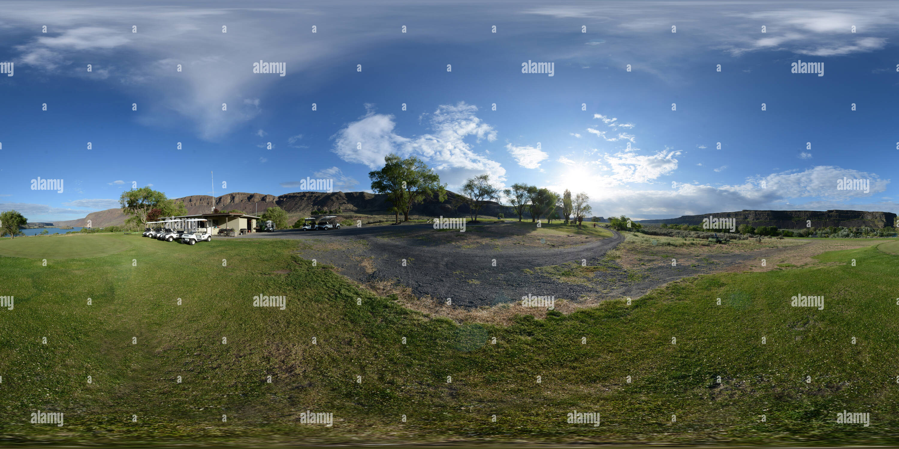 Vue panoramique à 360° de Golf Vic Meyers, Sun Lakes Resort, Grant Co., New York State, USA