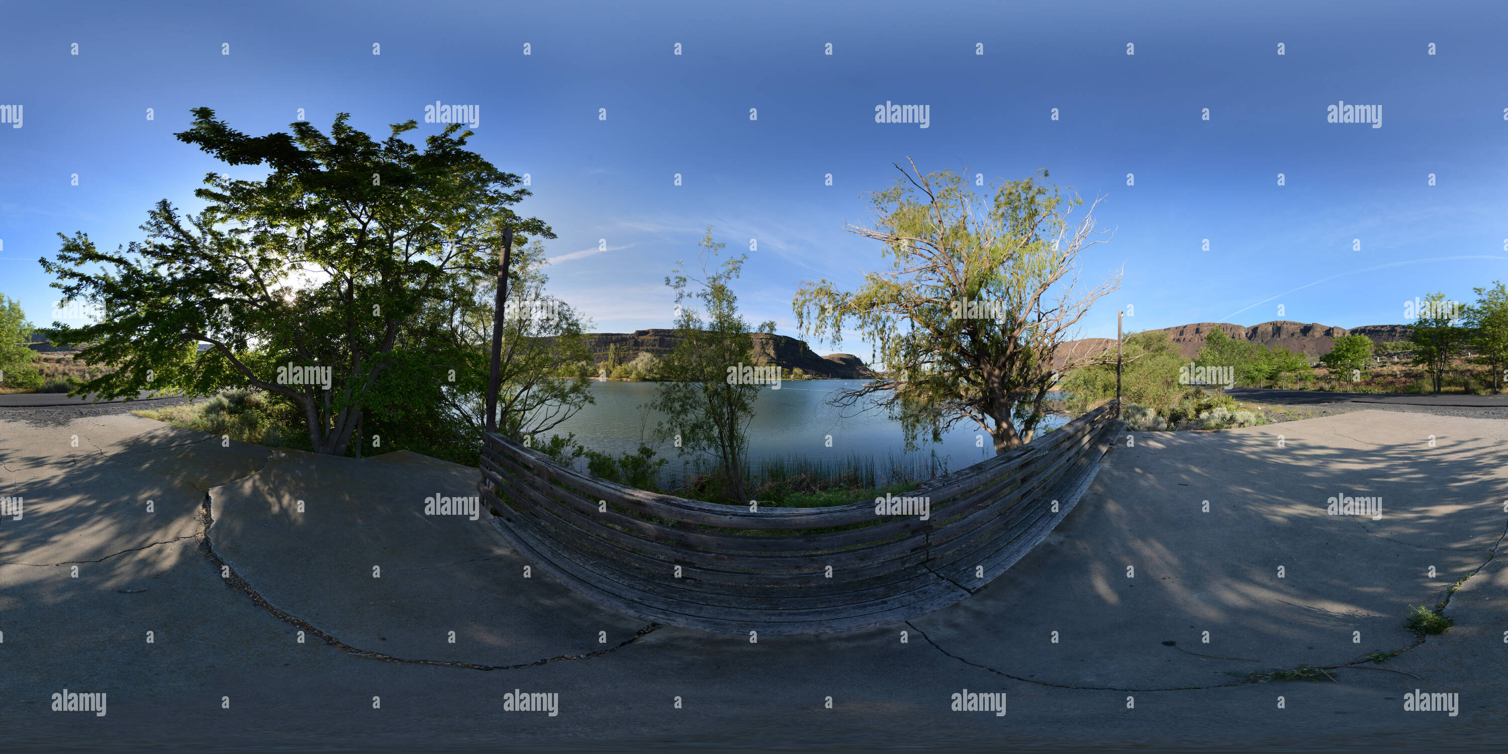 Vue panoramique à 360° de Le lac du parc, bien Lakes-Dry Falls State Park, Washington State, USA