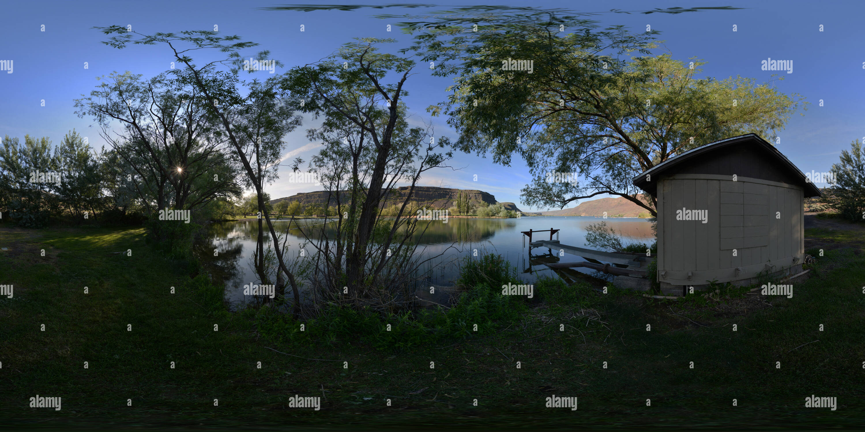 Vue panoramique à 360° de Le lac du parc, bien Lakes-Dry Falls State Park, Washington State, USA