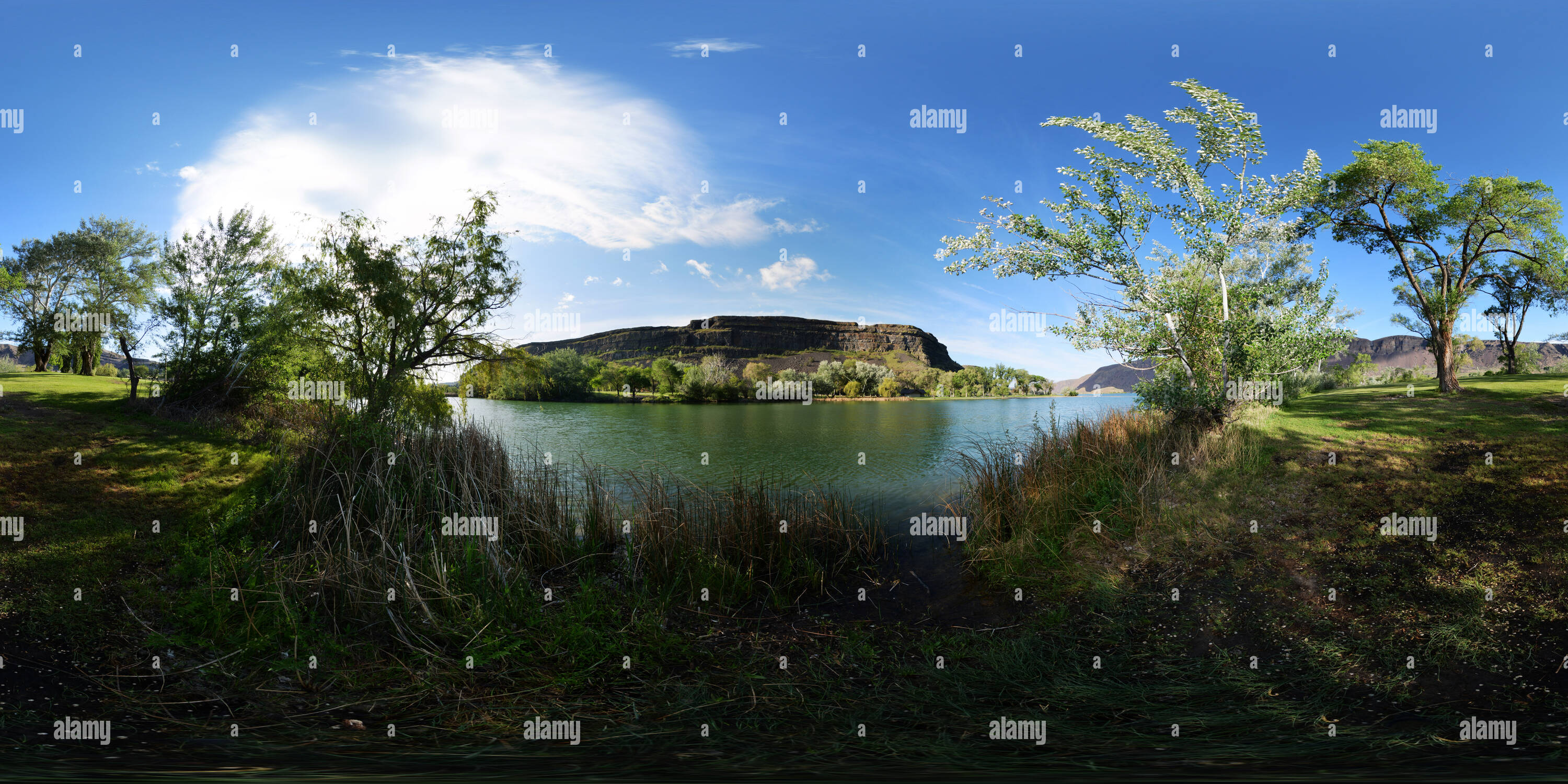 Vue panoramique à 360° de Le lac du parc, bien Lakes-Dry Falls State Park, Washington State, USA