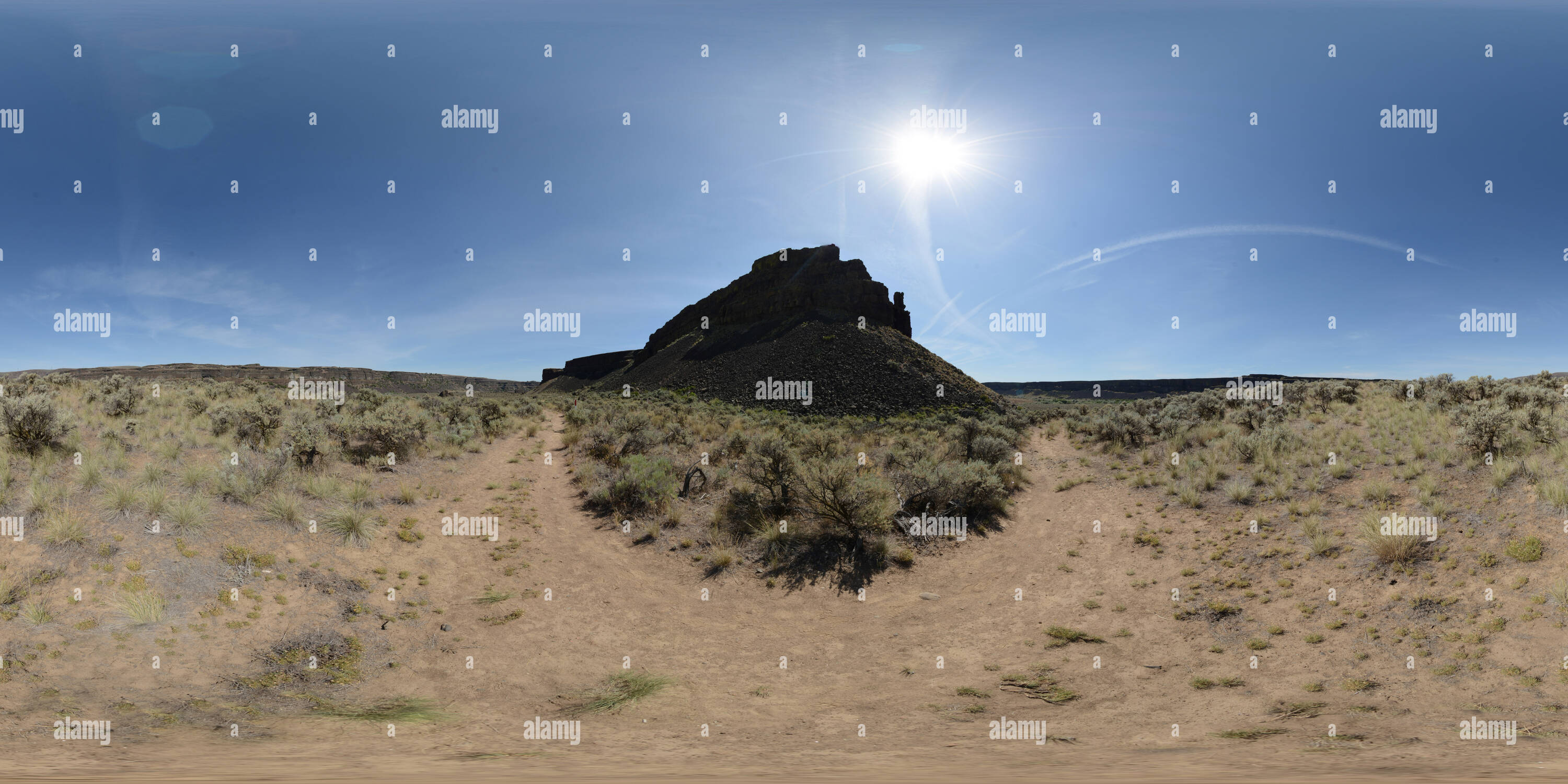 Vue panoramique à 360° de Rock d'Umatilla - Sentier bien Lakes-Dry Falls State Park, Washington State, USA