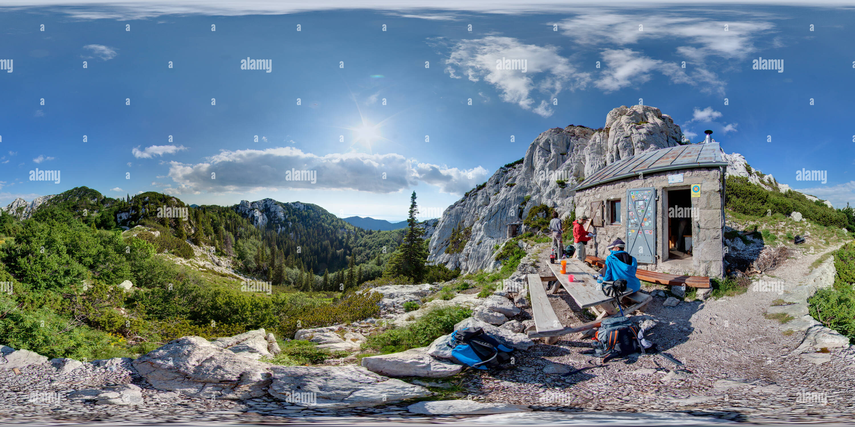 Vue panoramique à 360° de Sentier de montagne de Premužić - En face de Rossi's cabin