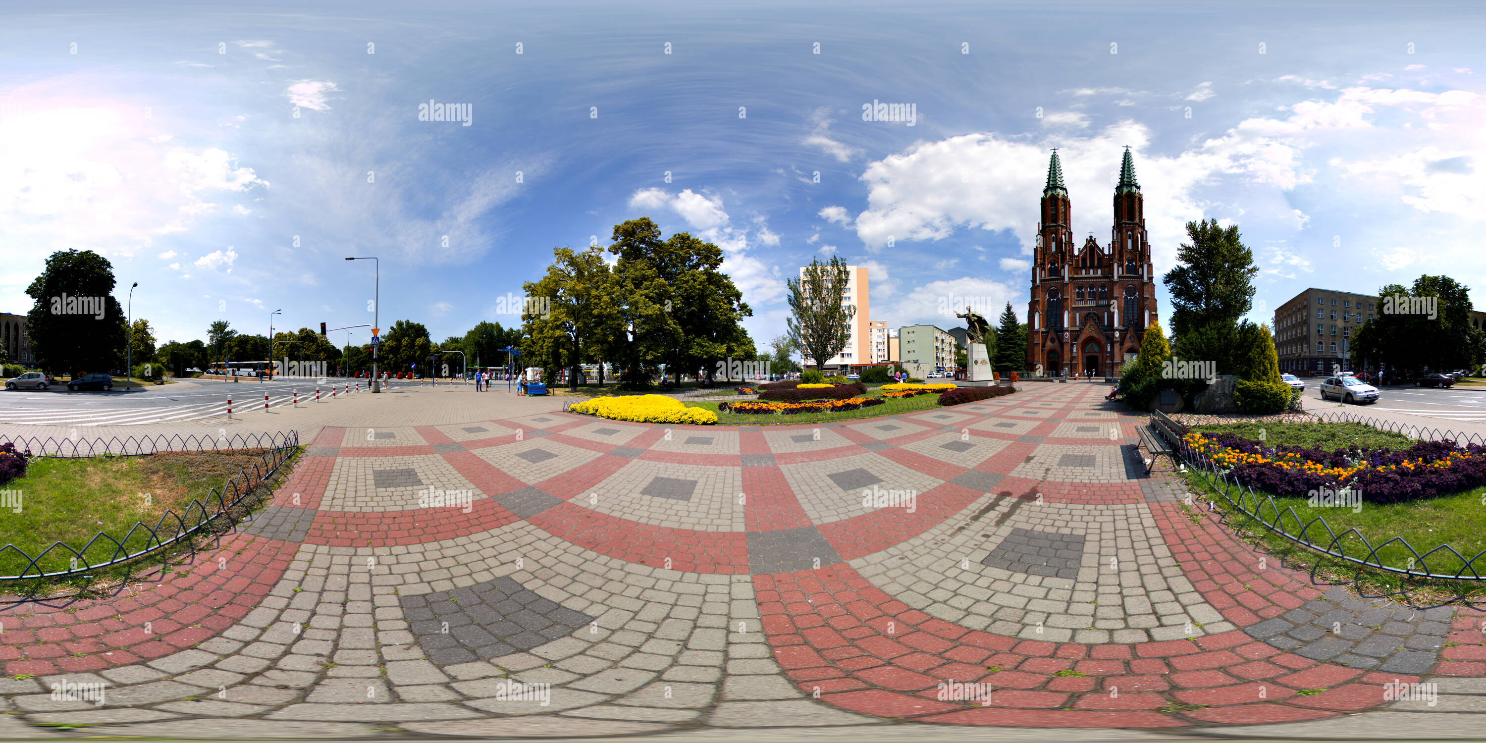 Vue panoramique à 360° de Pologne, Varsovie, Cathédrale Saint-florian
