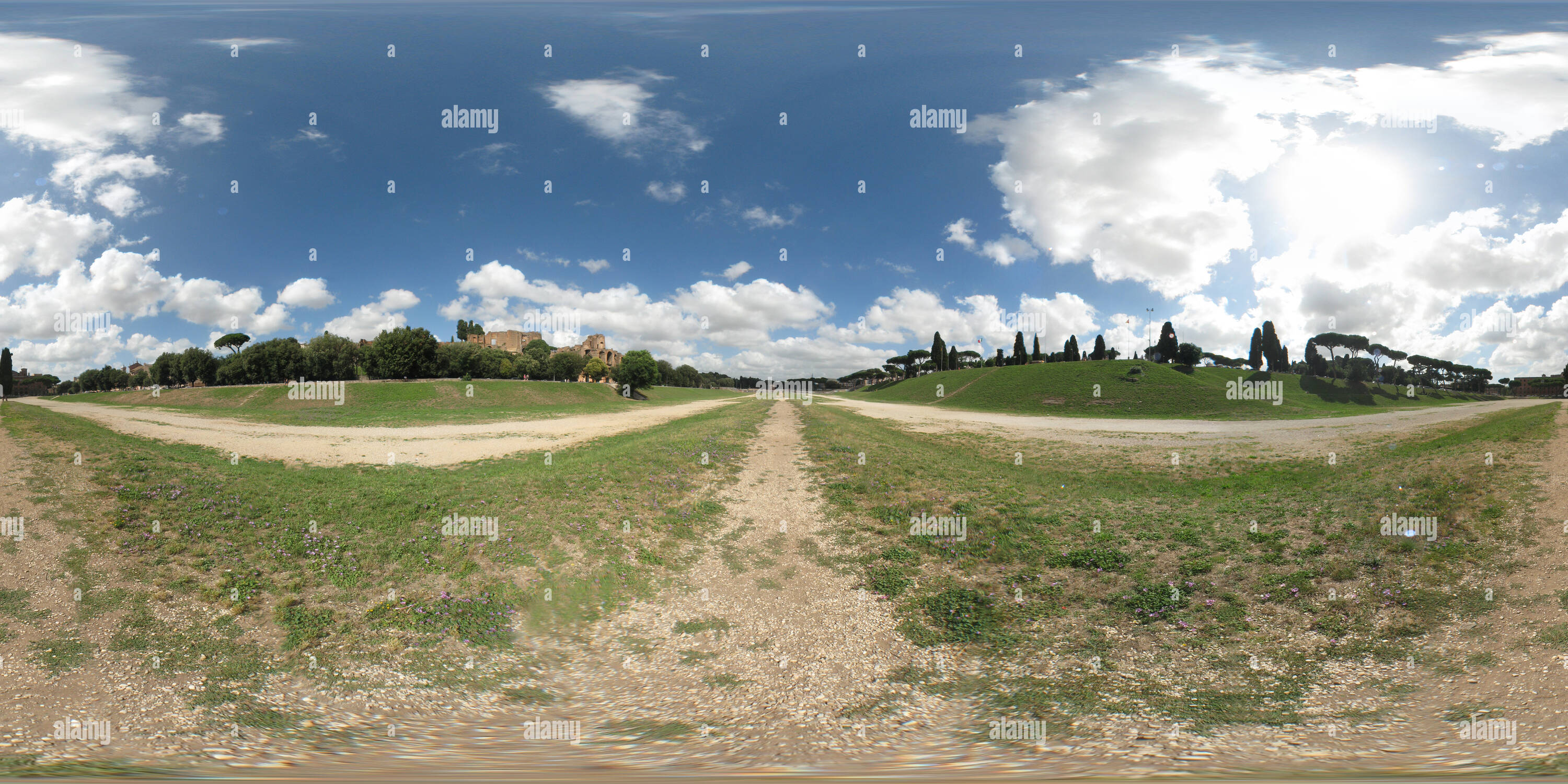 Vue panoramique à 360° de Rome - Circus Maximus