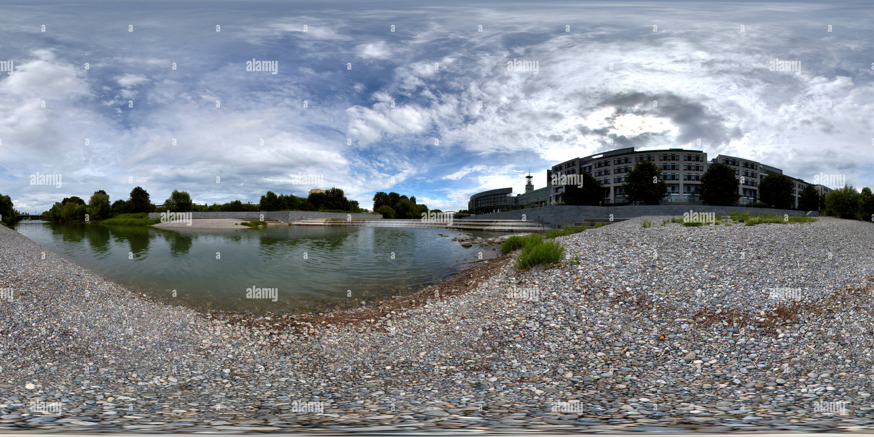 Vue panoramique à 360° de L'Autriche, Saint Polten, Franz Josef, Promenade, rivière Traisen